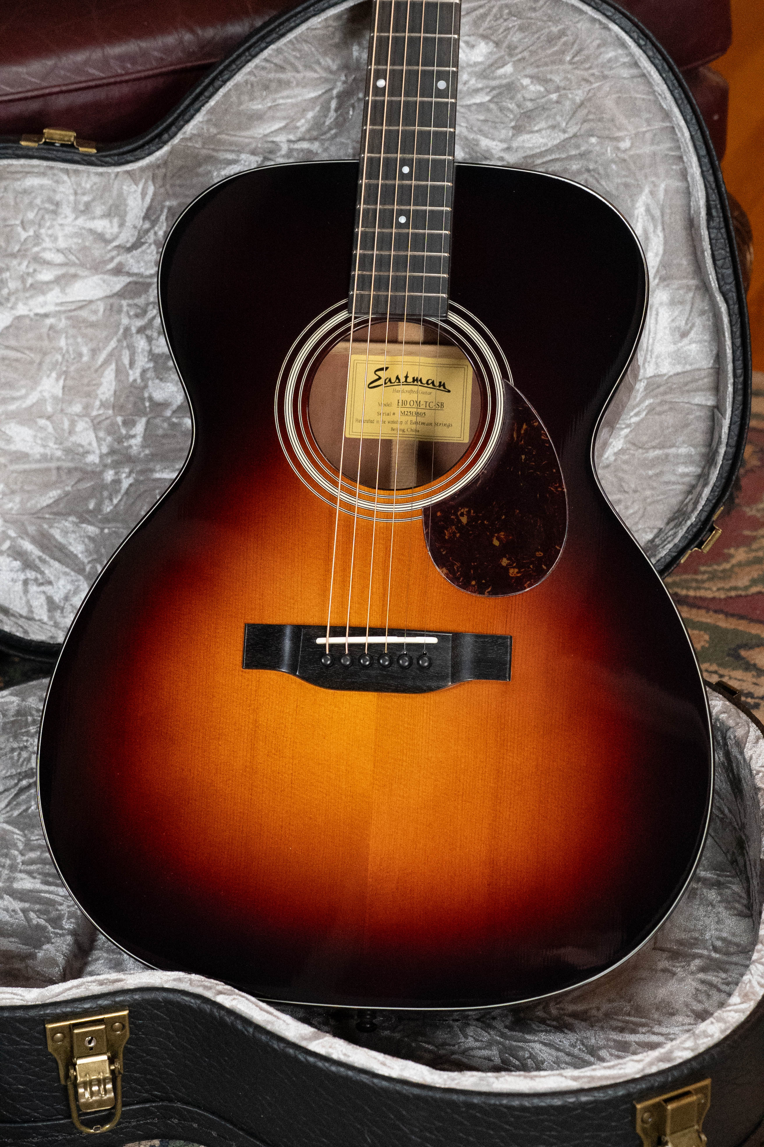 Eastman E10OM-TC-SB Thermo-Cured Adirondack/Mahogany Sunburst Orchestra Model Acoustic Guitar #3605