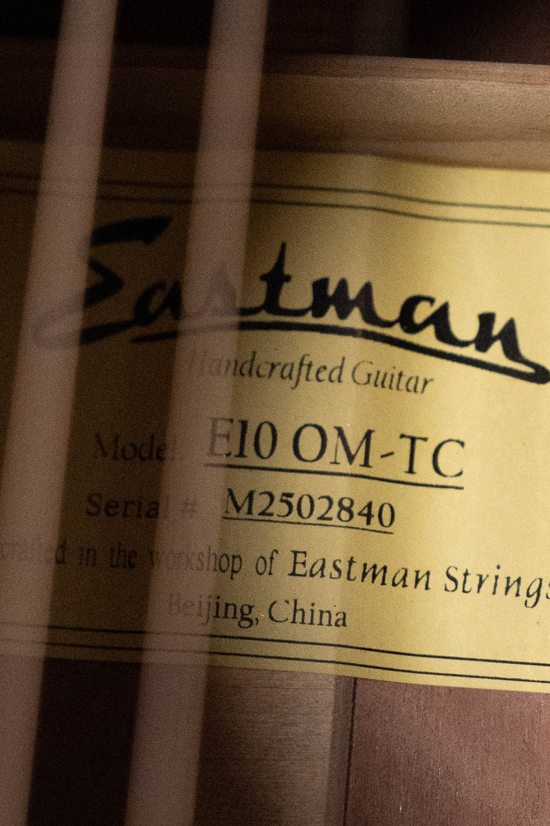 Eastman E10OM-TC, interior label.