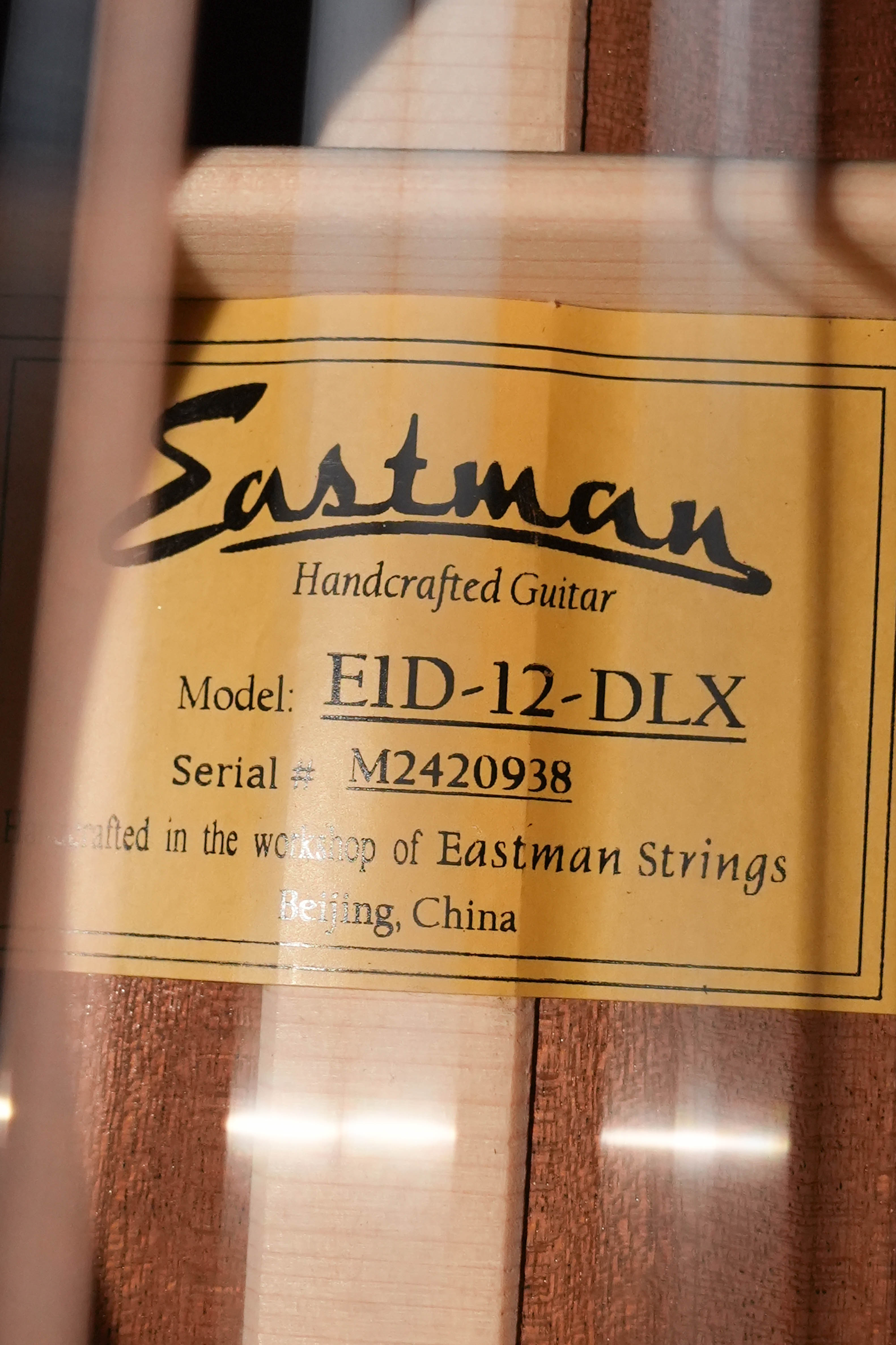 Eastman E1D-12-DLX 12 Strings Sitka/Sapele Dreadnought Guitar w/Fishman Pickup #0938