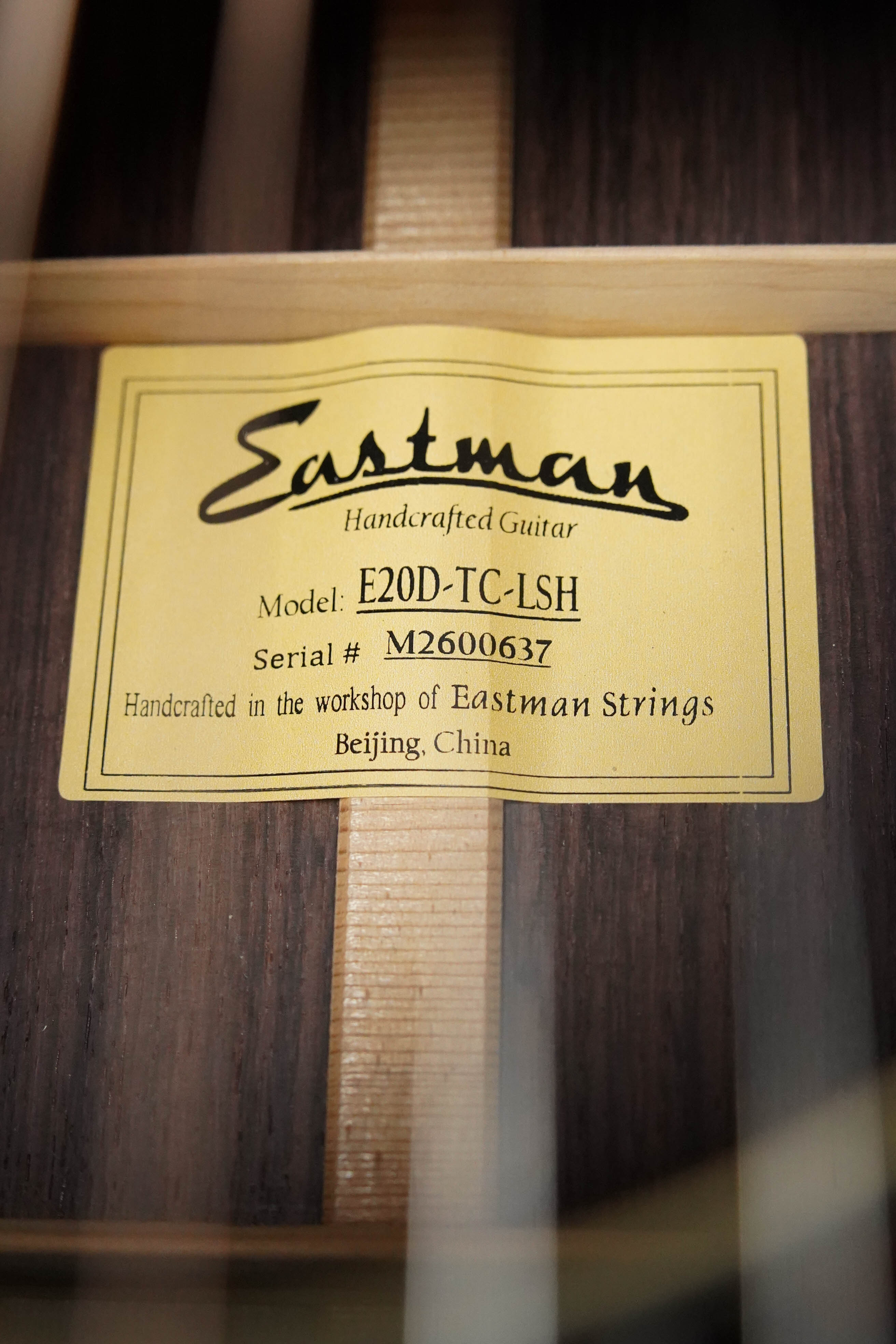 Eastman E20D-LSH-TC Thermo-Cured Adirondack/Rosewood Large Soundhole Dreadnought Acoustic Guitar #0637