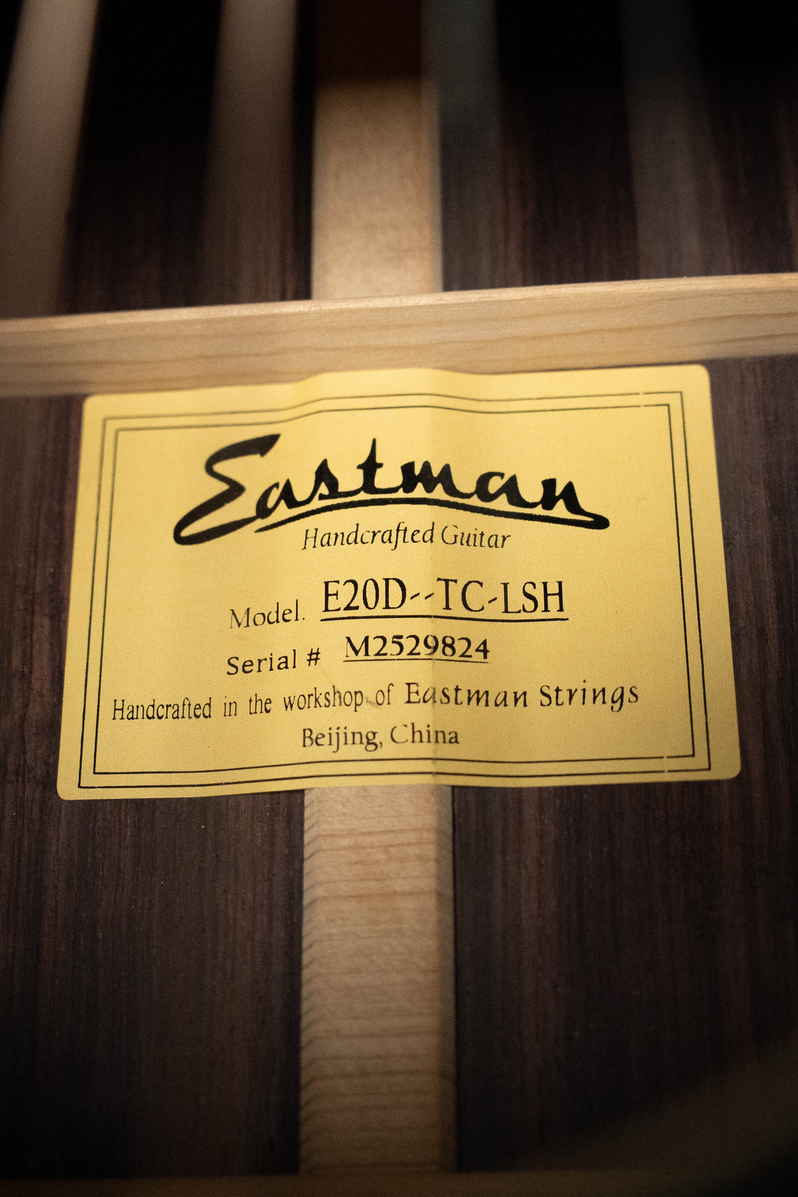 Eastman E20D-LSH-TC Thermo-Cured Adirondack/Rosewood Large Soundhole Dreadnought Acoustic Guitar #9824