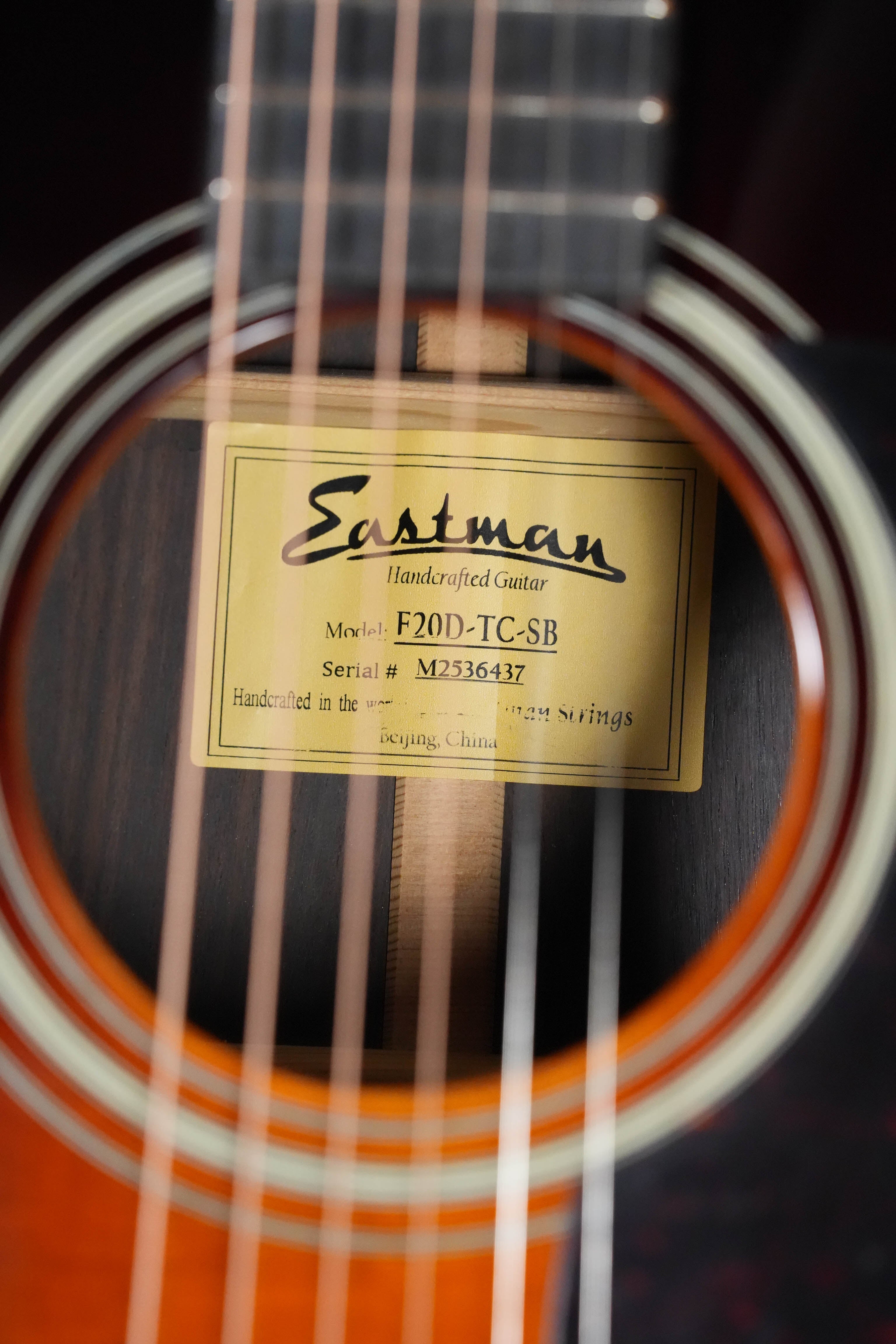 Eastman E20D-TC-SB Thermo-Cured Adirondack/Rosewood Dreadnought Acoustic Guitar #6437