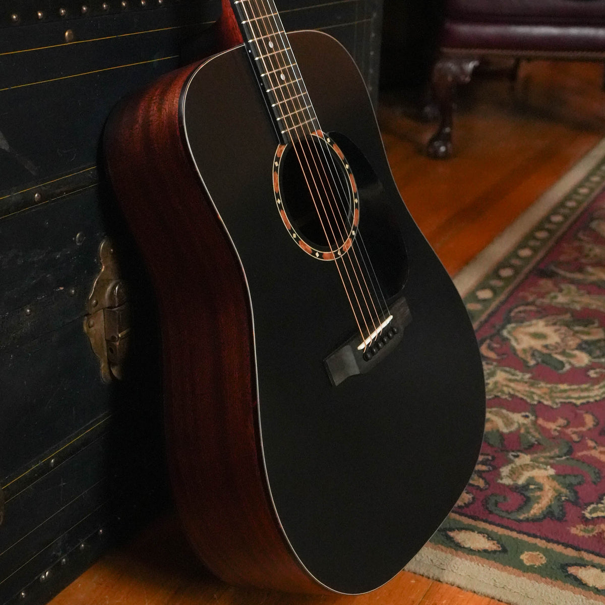 Eastman E2D-BK Black Dreadnought Acoustic Guitar #8201