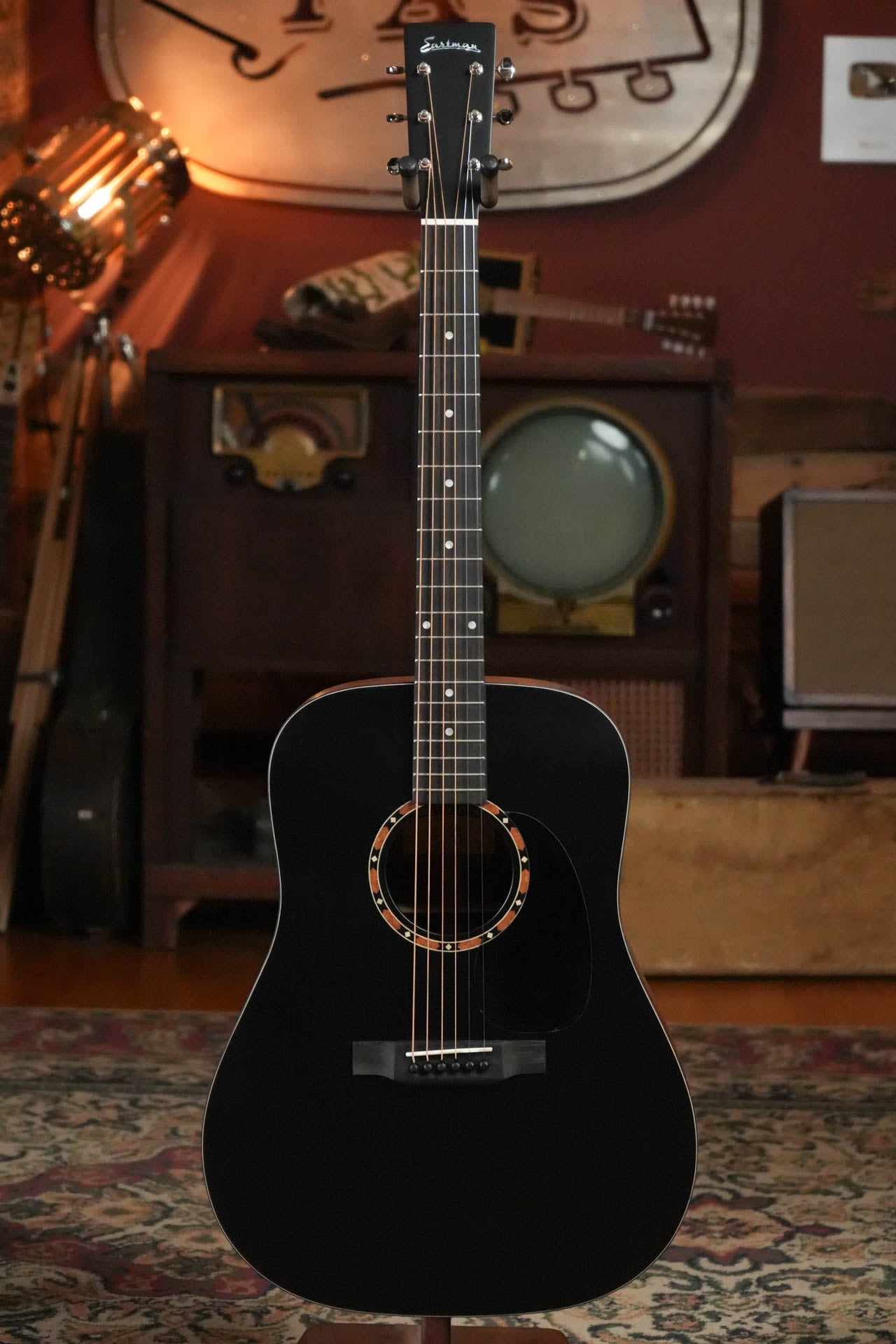 Eastman E2D-BK Black Dreadnought Acoustic Guitar #8201