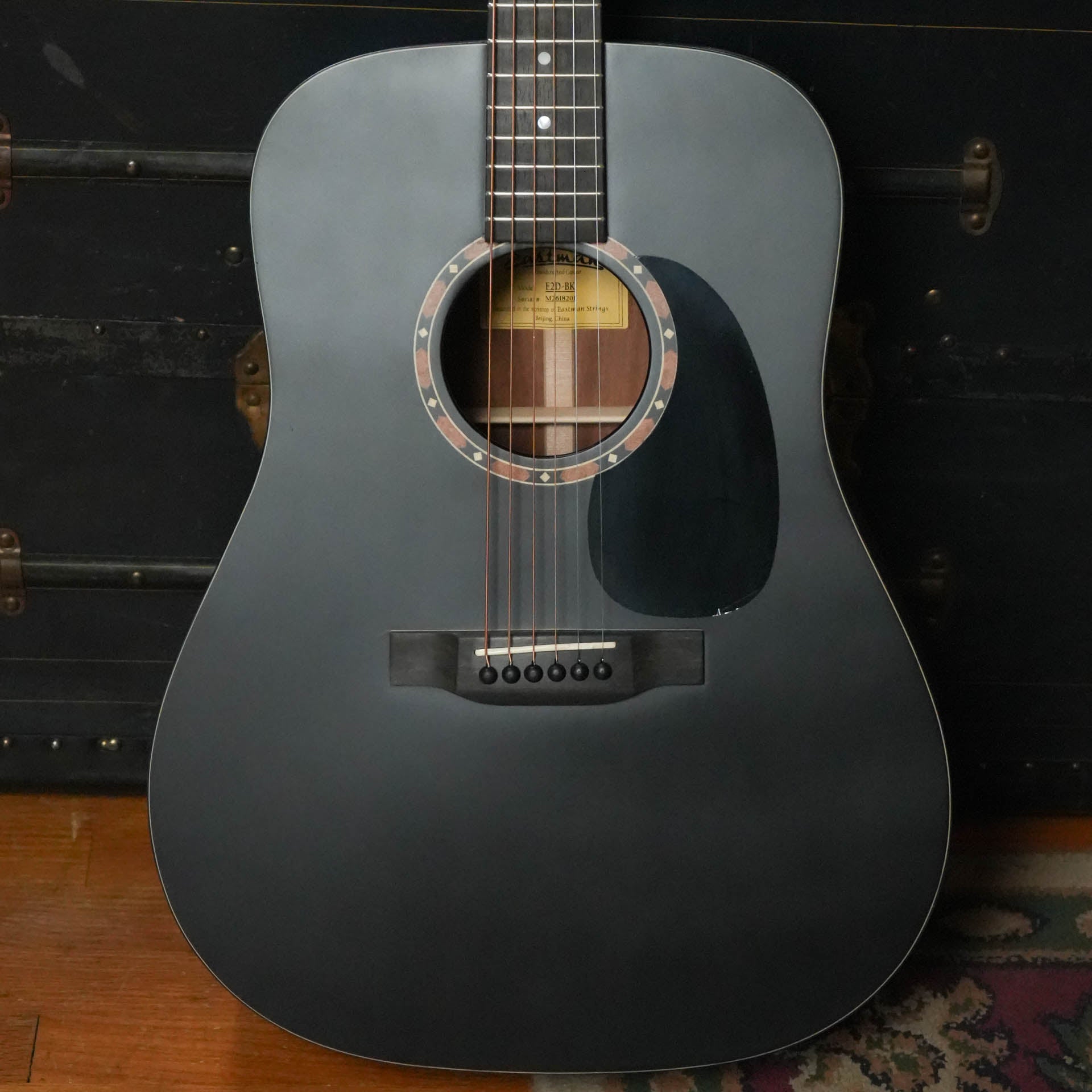 Eastman E2D-BK Black Dreadnought Acoustic Guitar #8201