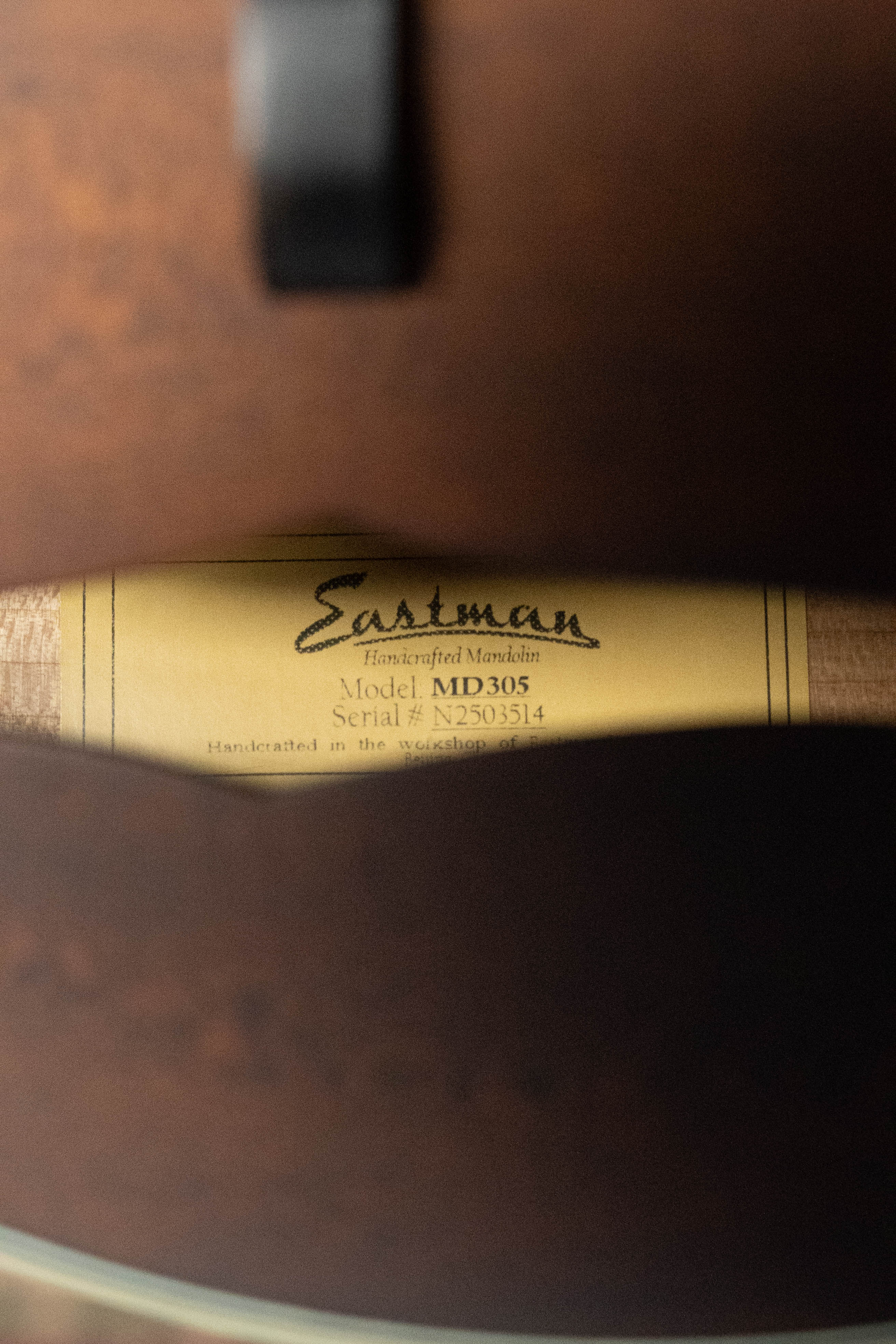 Eastman MD305 Spruce/Maple A-Style Hand-Carved Mandolin #3514