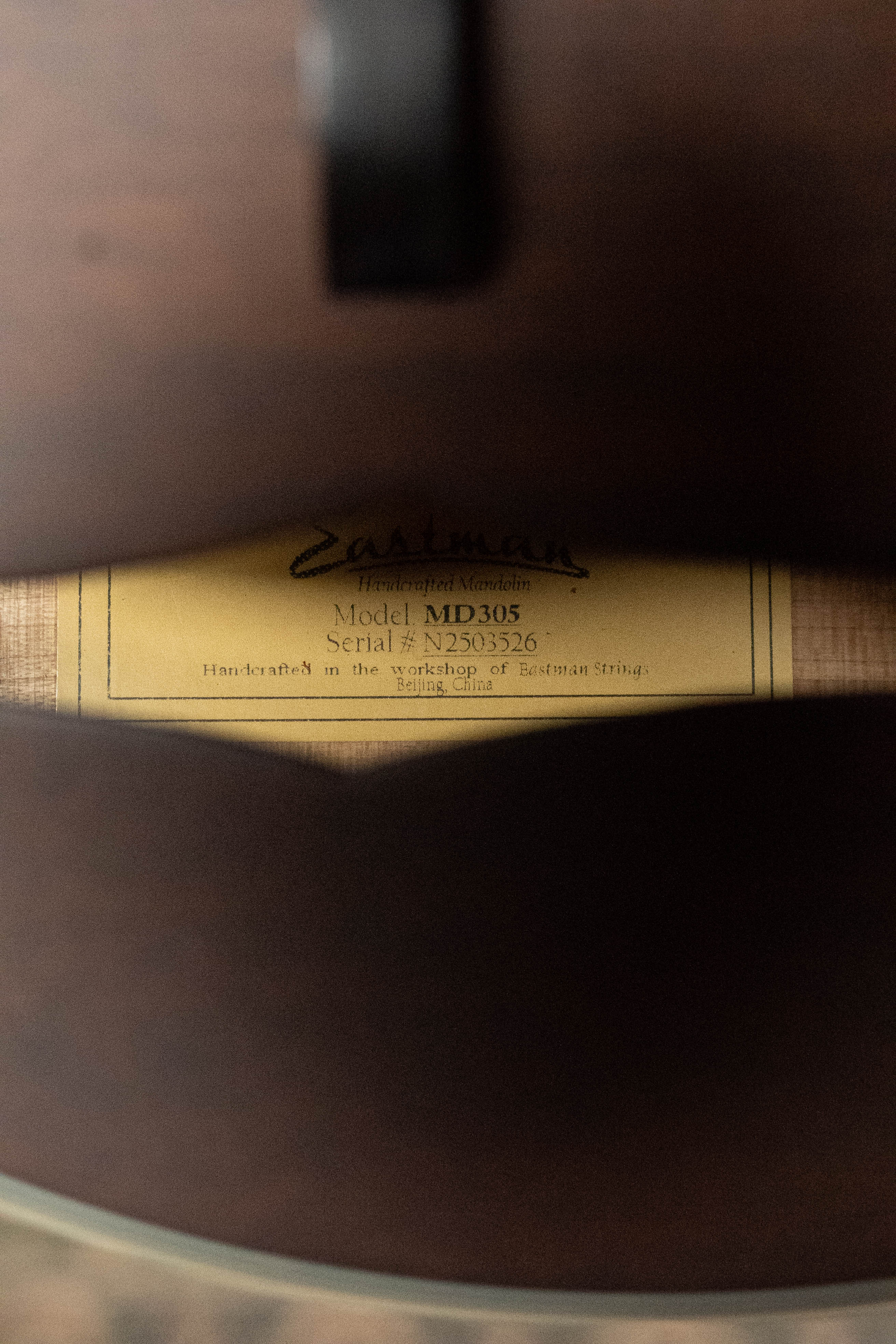 Eastman MD305 Spruce/Maple A-Style Hand-Carved Mandolin #3526