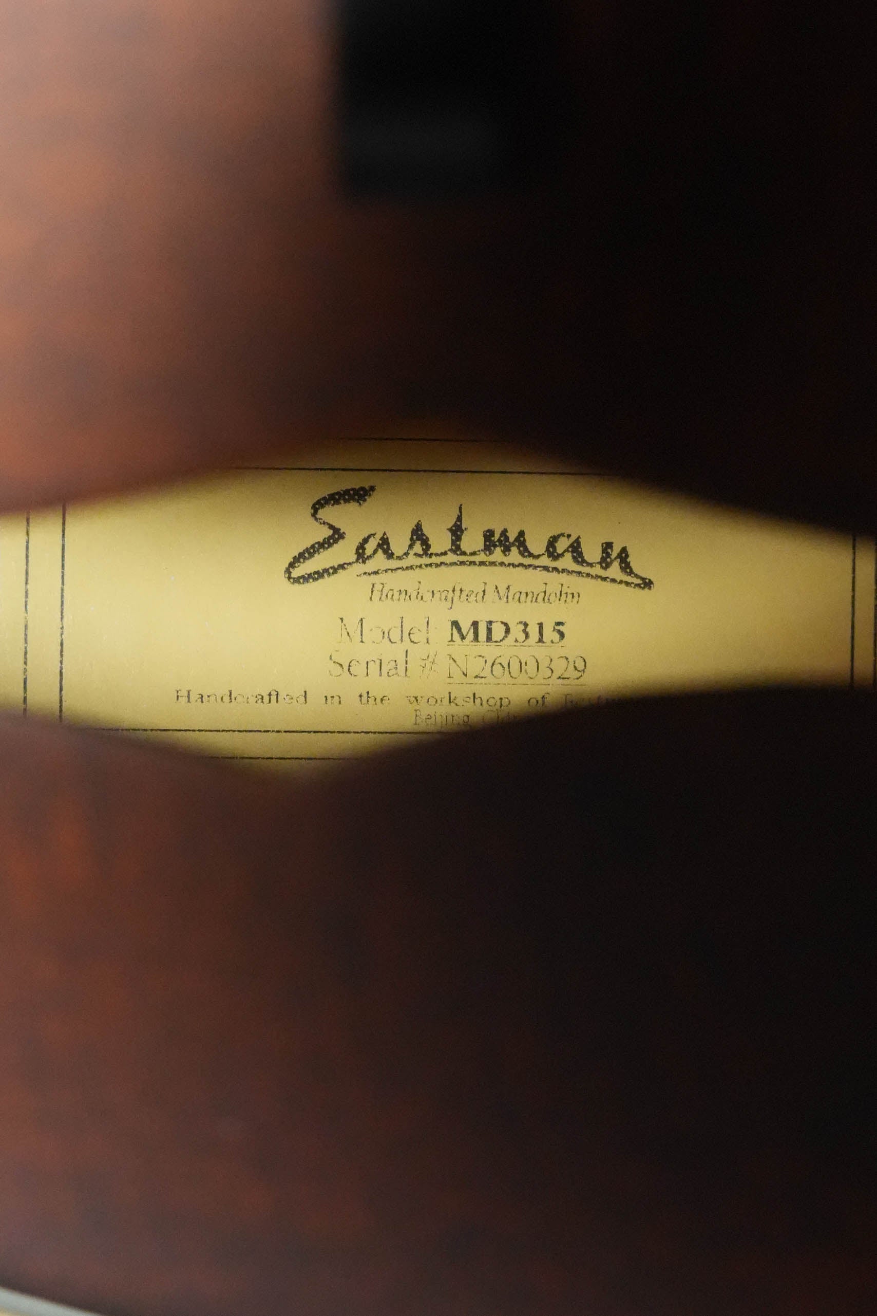 Eastman MD315 F-Style Hand-Carved Mandolin #0329