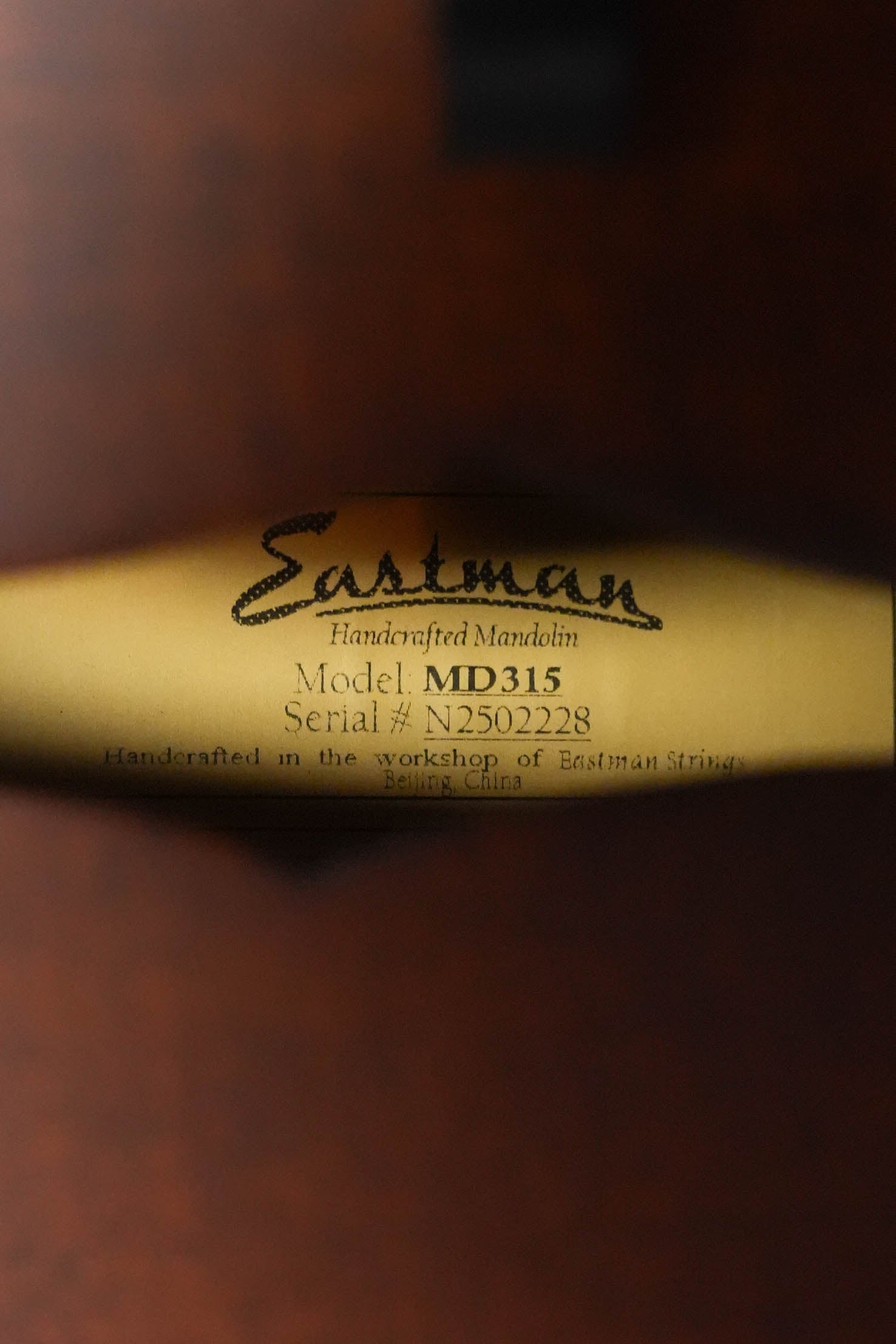 Eastman MD315 F-Style Hand-Carved Mandolin #2228