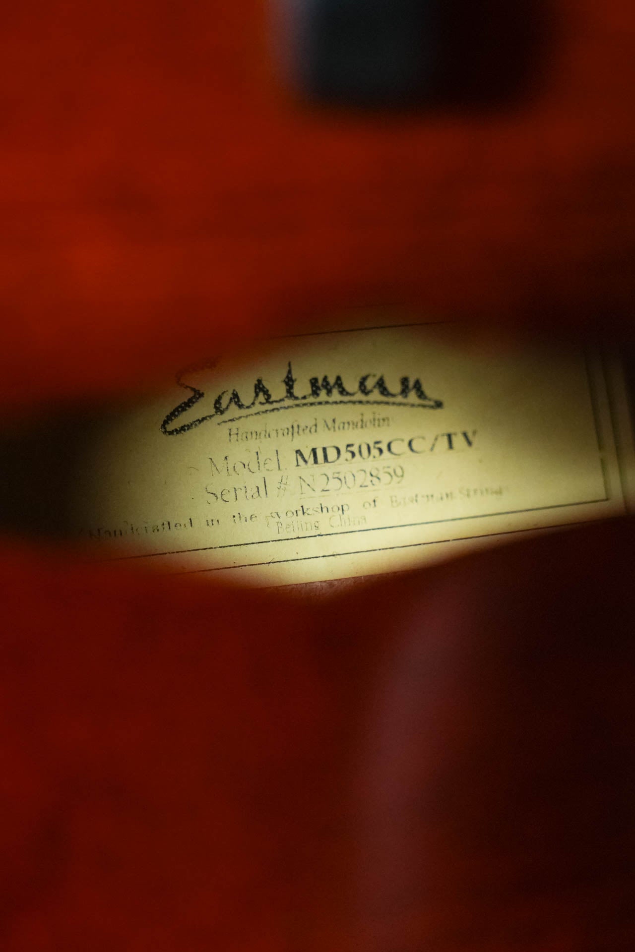 Eastman MD505CC/TV Comfort Contour True Tone Vintage Series A Style Mandolin #2859