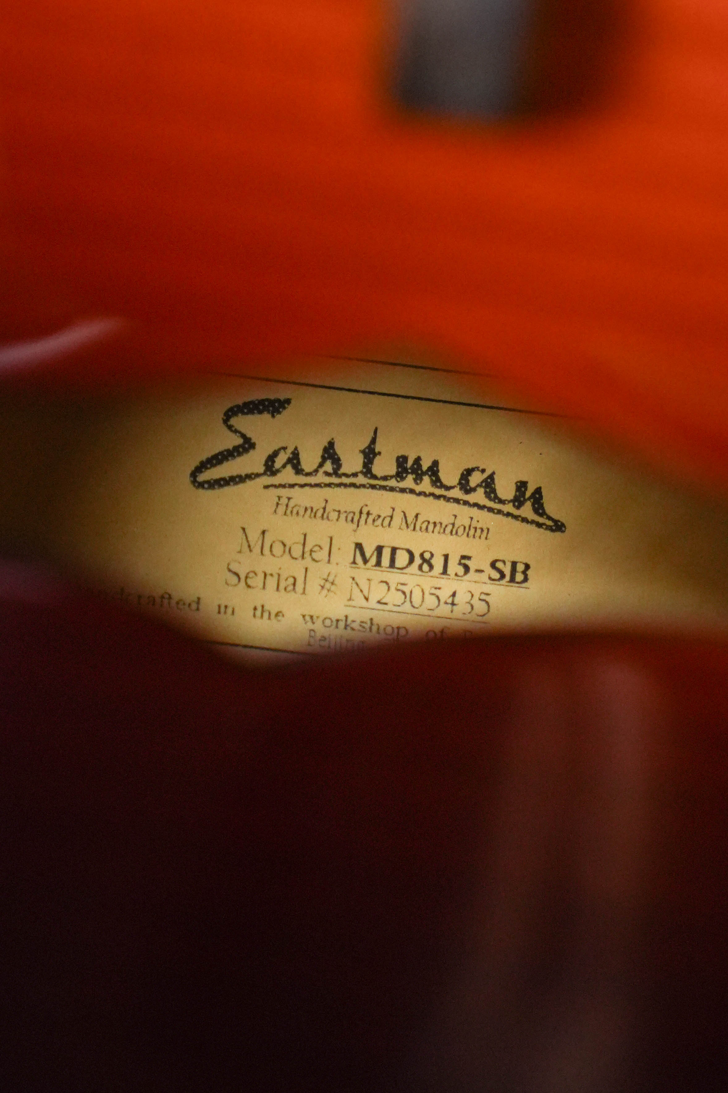Eastman MD815-SB Adirondack/Flamed Maple Sunburst F-Style Mandolin #5435
