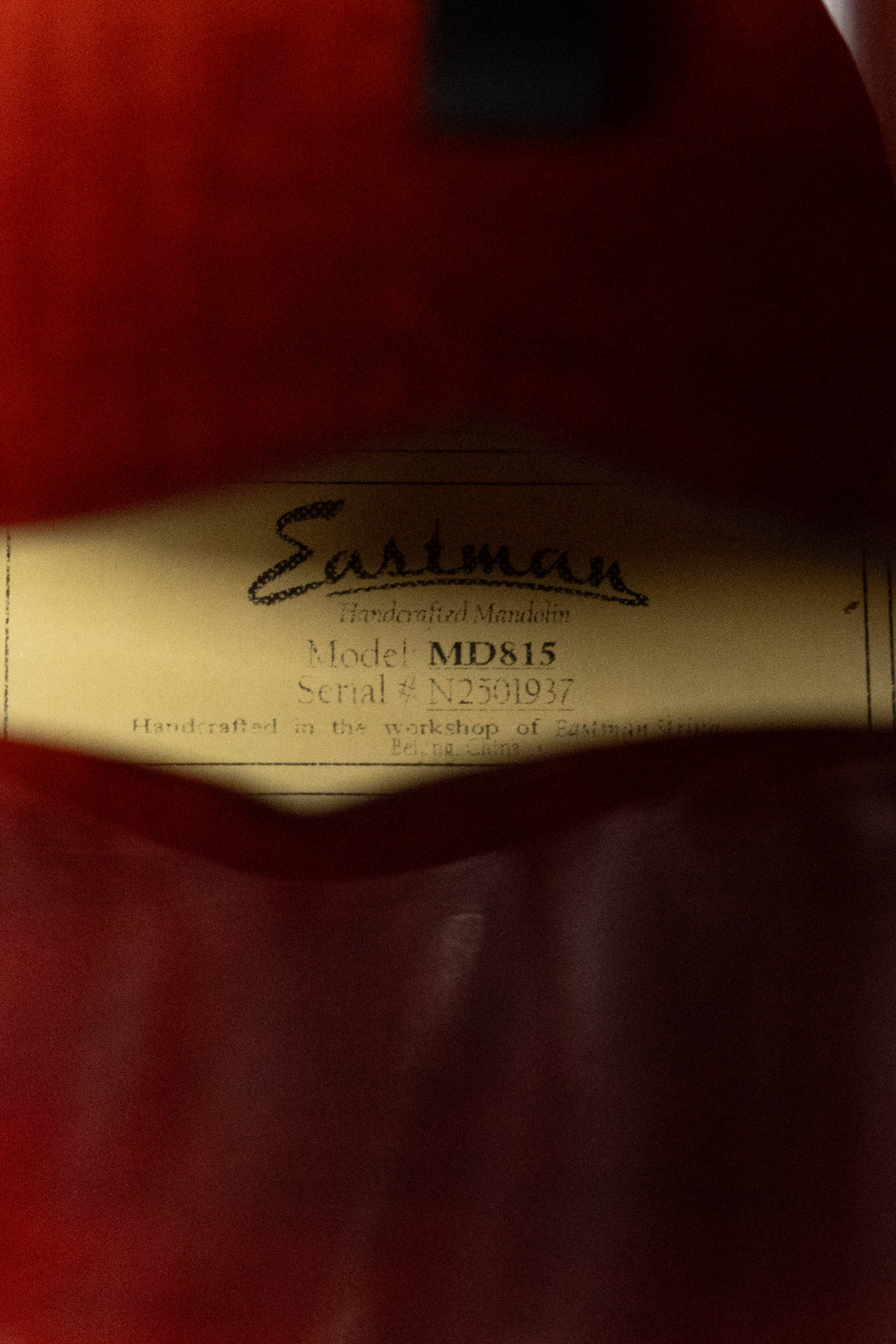 Eastman MD815 Adirondack Spruce/Flamed Maple F-Style Mandolin #1937