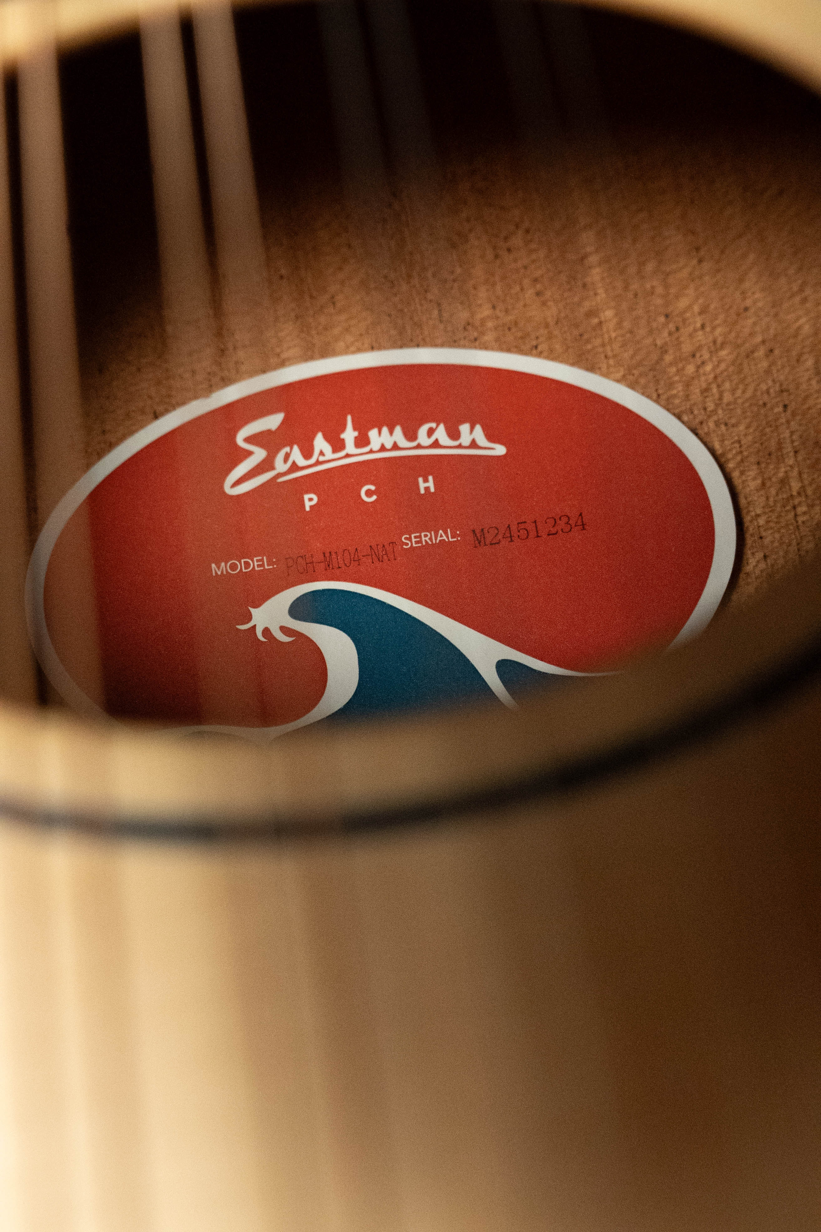 Eastman PCH-M104-NAT Solid Spruce/Laminated Mahogany Natural Flattop A-Style Mandolin #1234