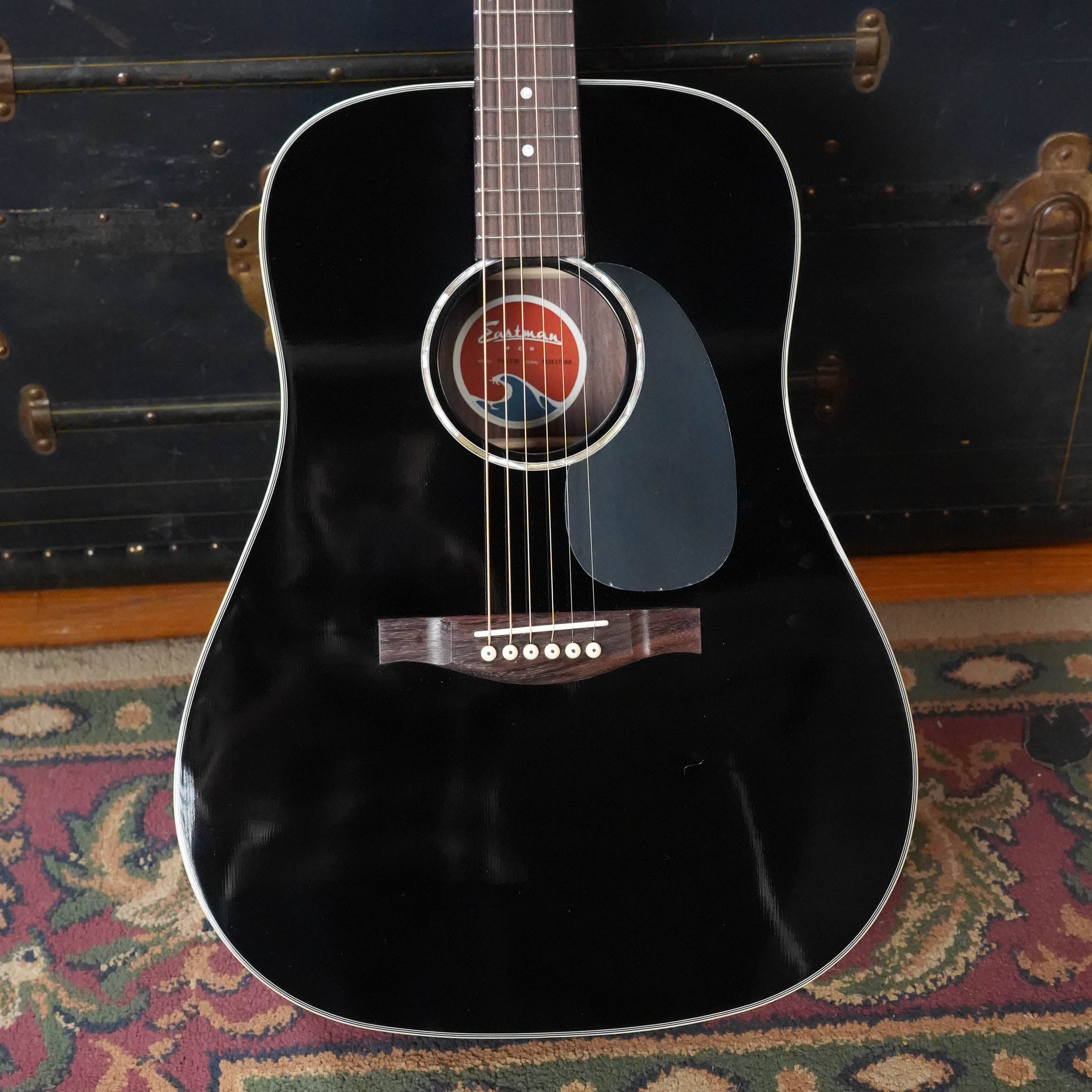 Eastman PCH2-D-BK Solid Sitka/Laminated Rosewood Black Top Dreadnought Acoustic Guitar #7988