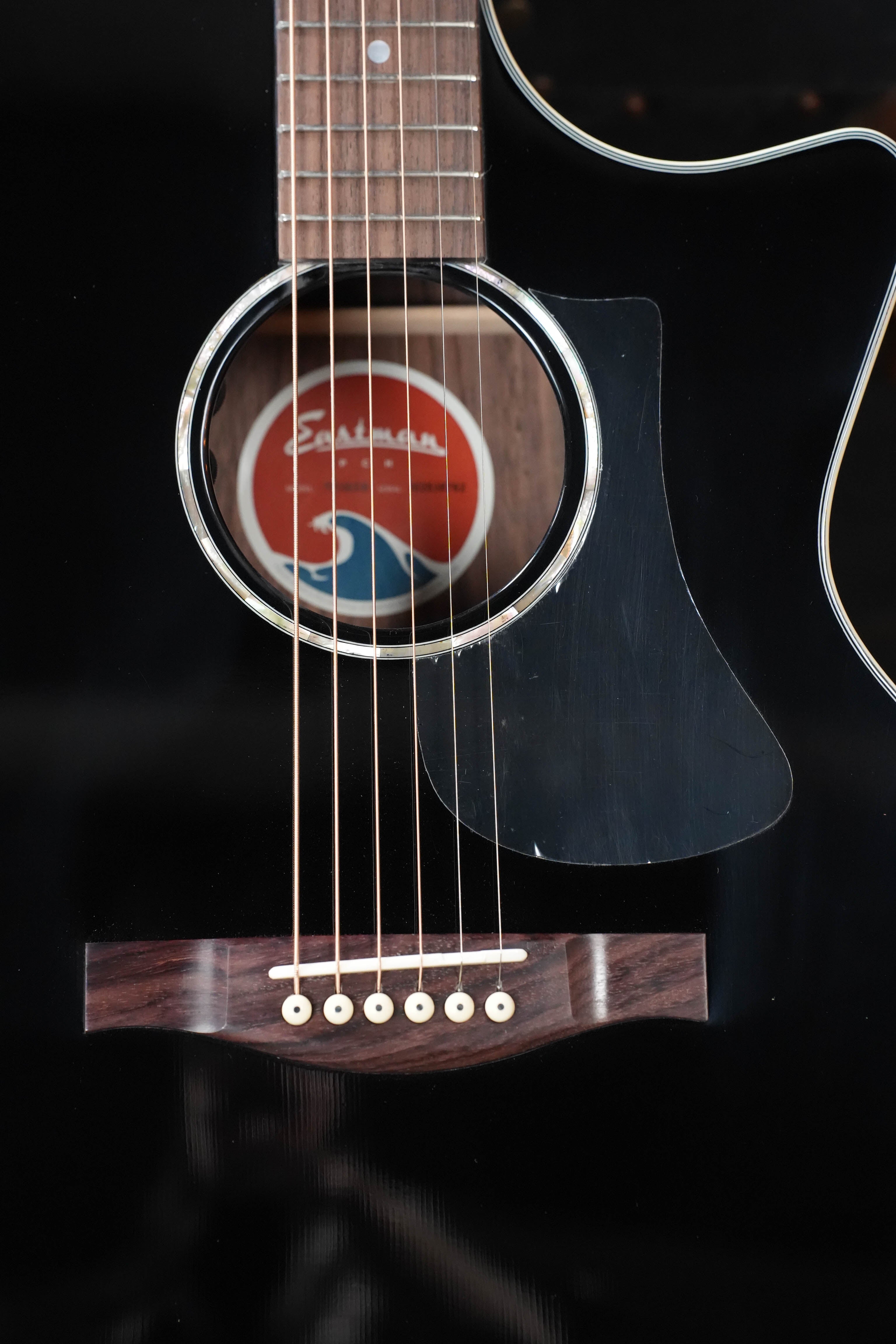 Eastman PCH2-GACE-BK Grand Auditorium Cutaway Black Top Guitar w/Elect