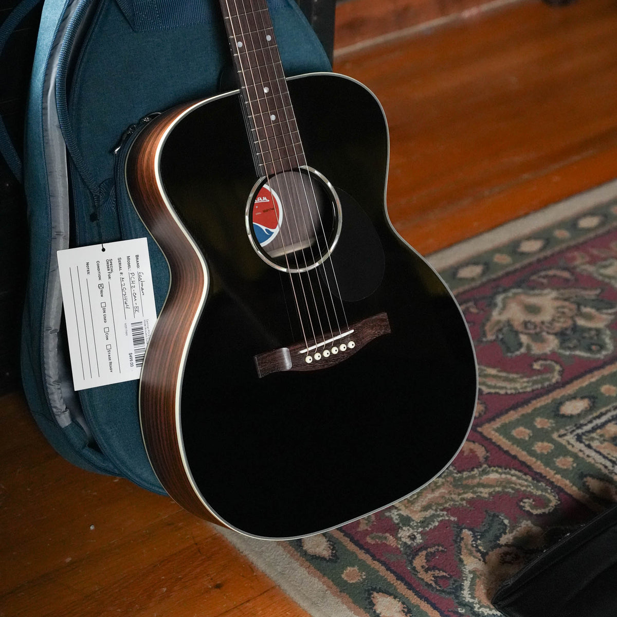 Eastman PCH2-OM-BK Black Orchestra Model Acoustic Guitar #7464
