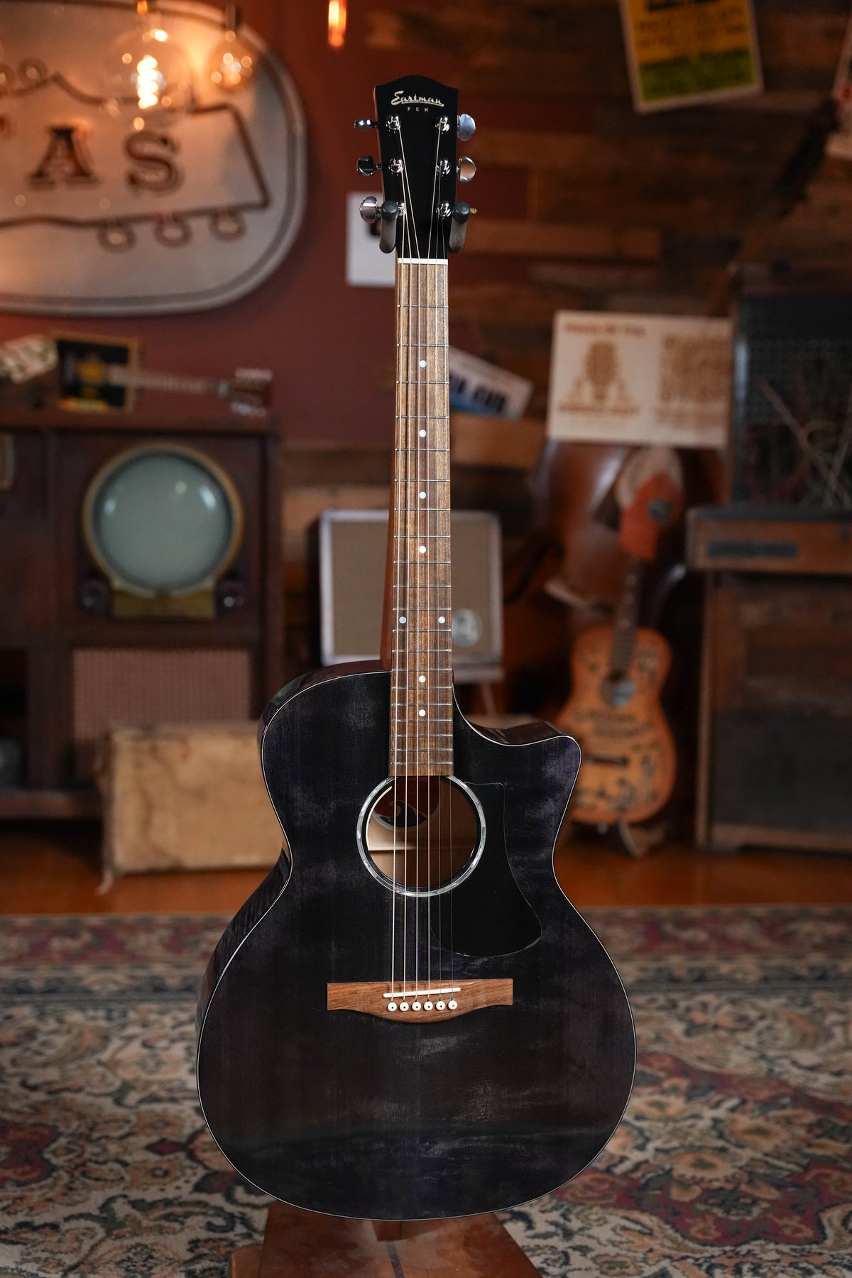 Eastman PCH3-GACE-TBK Solid Spruce/Laminated Maple Grand Auditorium Guitar w/Fishman Pickup #5739