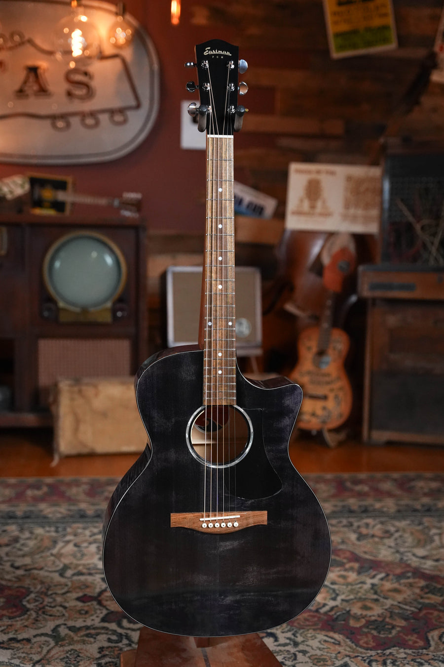 Eastman PCH3-GACE-TBK Solid Spruce/Laminated Maple Grand Auditorium Guitar w/Fishman Pickup #5739