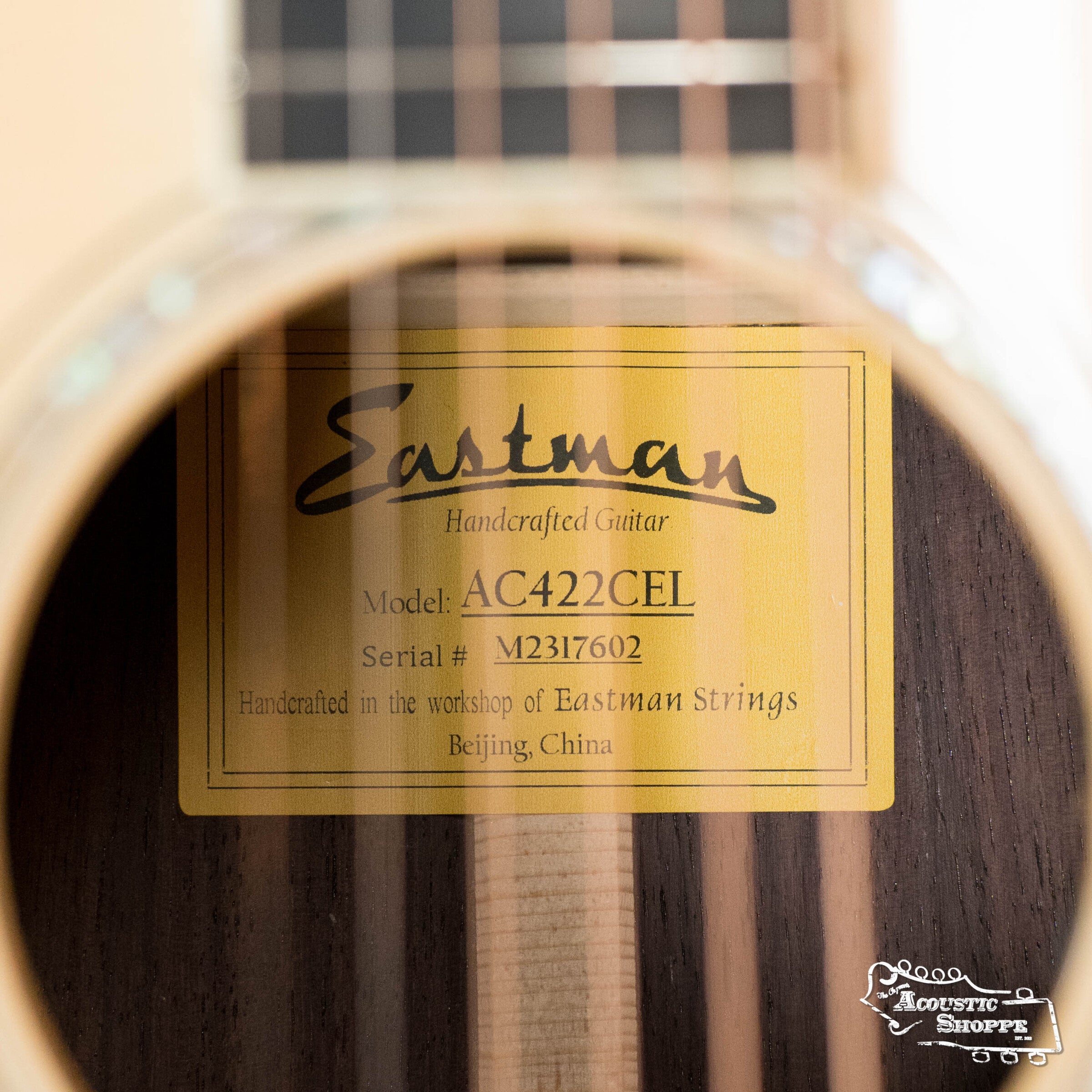 Eastman AC422LCE Sitka/Rosewood Left-Handed Cutaway Grand Auditorium Guitar w/ LR Baggs Pickup #7602