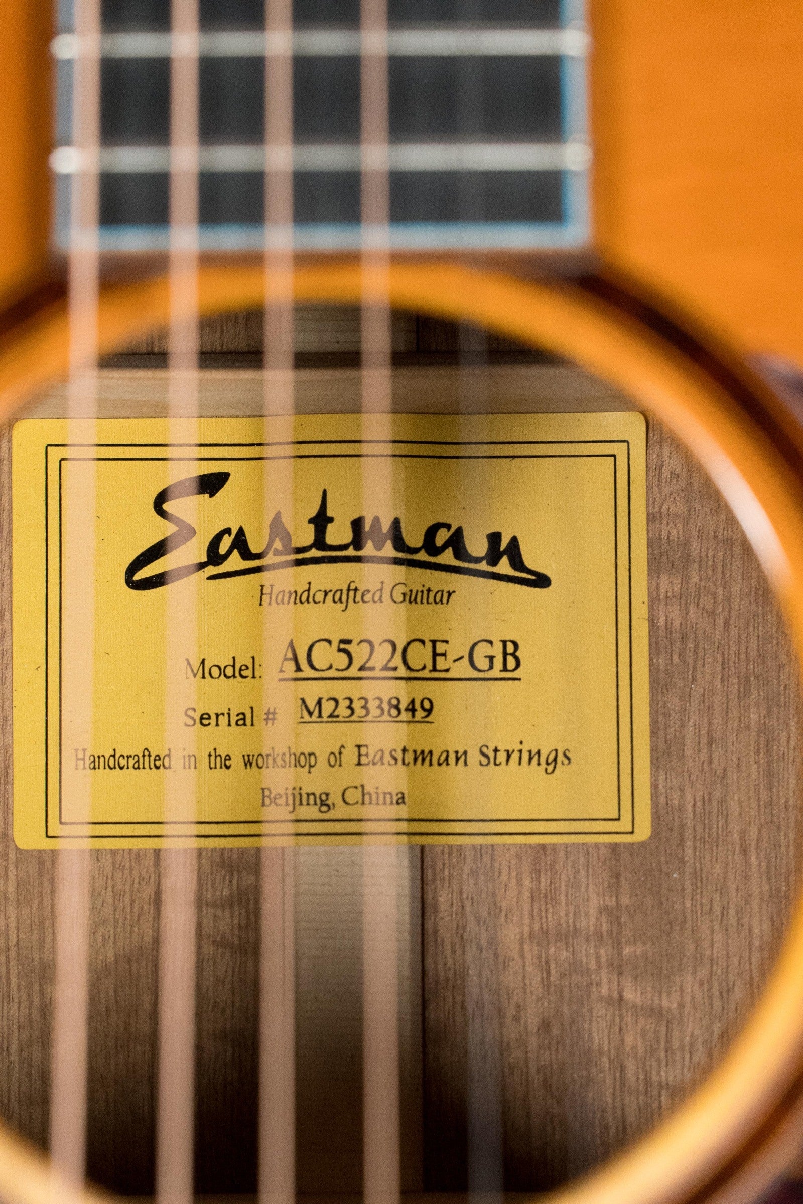 Eastman AC522CE-GB European Spruce/Mahogany Goldburst Grand Auditorium Guitar w/LR Baggs Pickup #3849