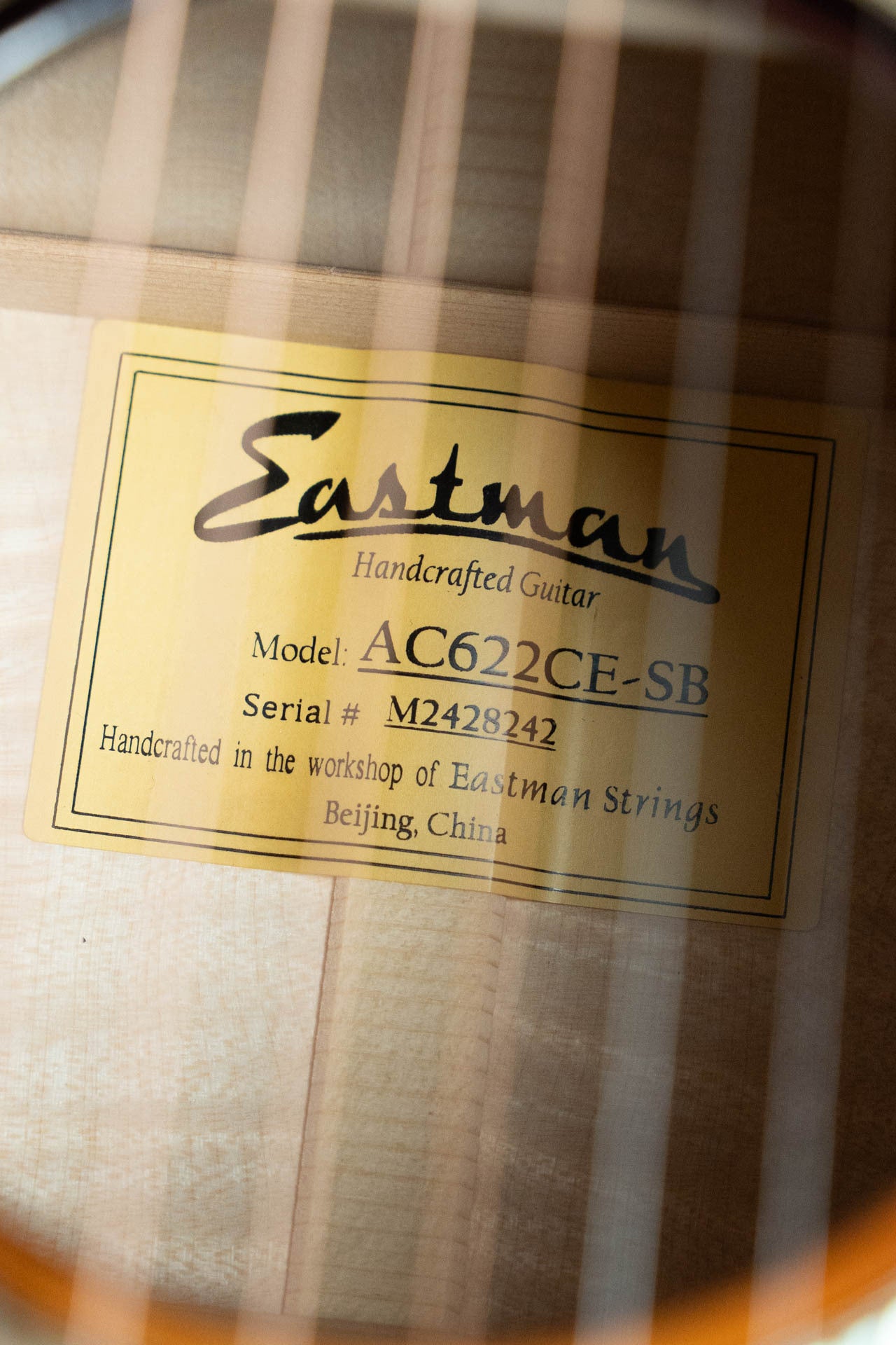 Eastman AC622CE-SB European Spruce/Flamed Maple Sunburst Guitar w/Soundport, Chamfered Edge, and LR Baggs Pickup #8242