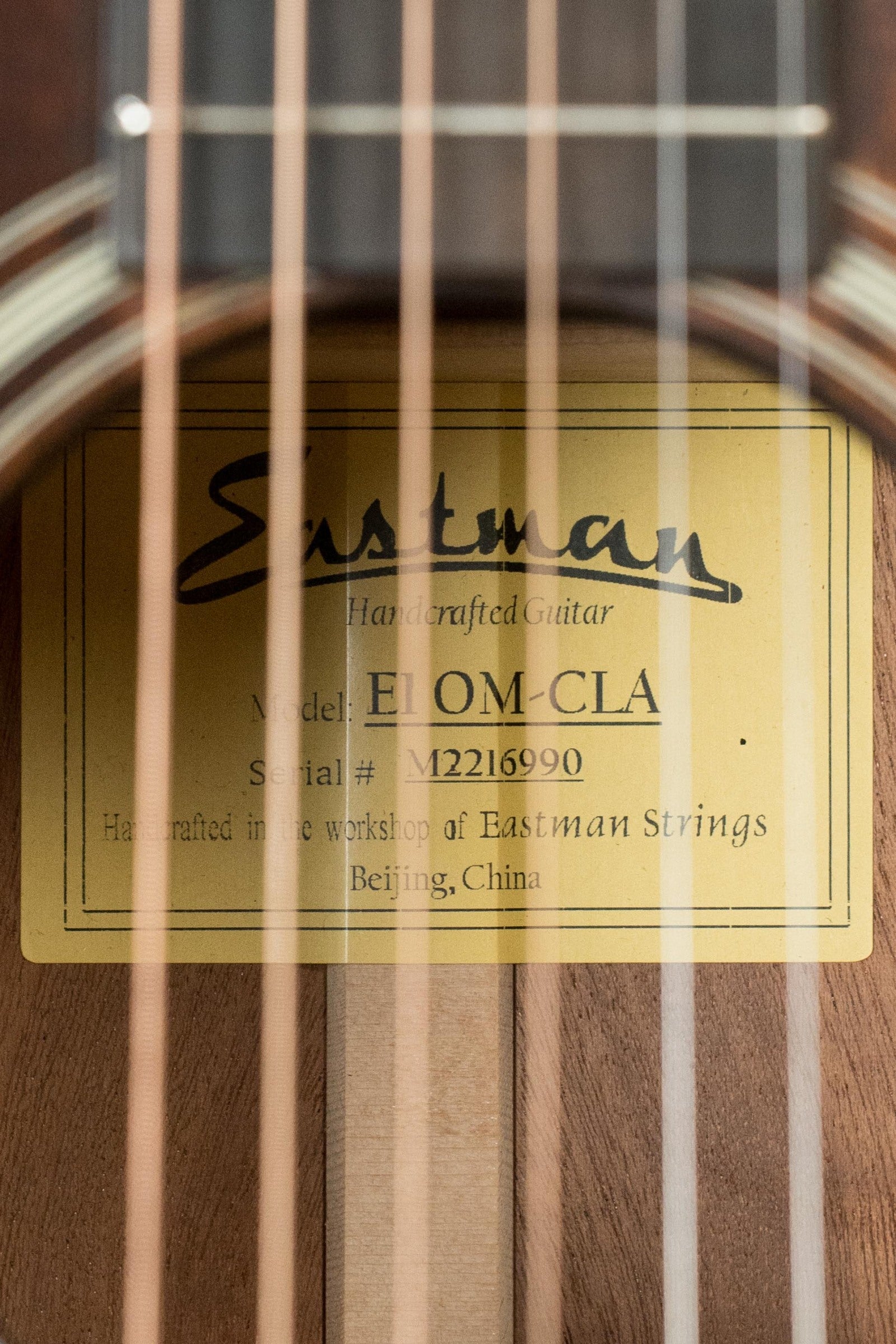 Eastman E1OM-CLA All Solid Sitka/Sapele Classic Finish Acoustic Guitar #6990