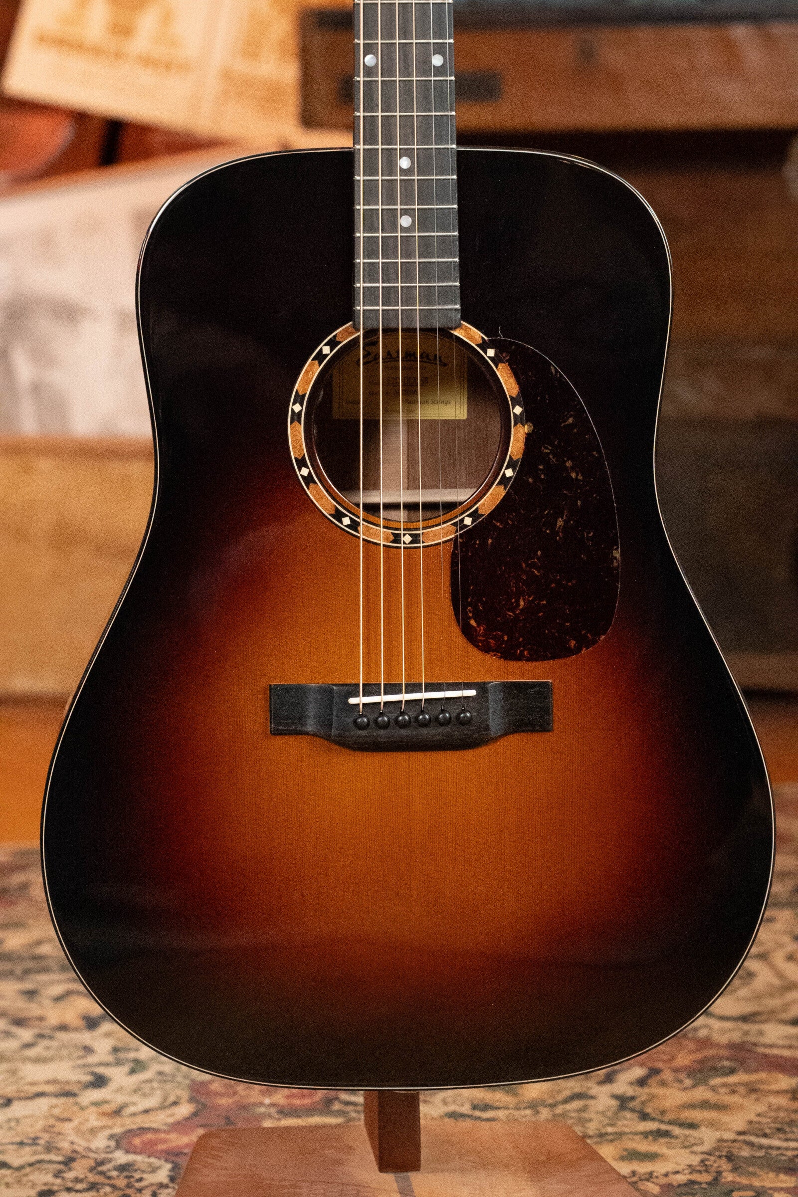Eastman E2D-DLX-SB Cedar/Sapele Sunburst Dreadnought Guitar w/Fishman Pickup #3162