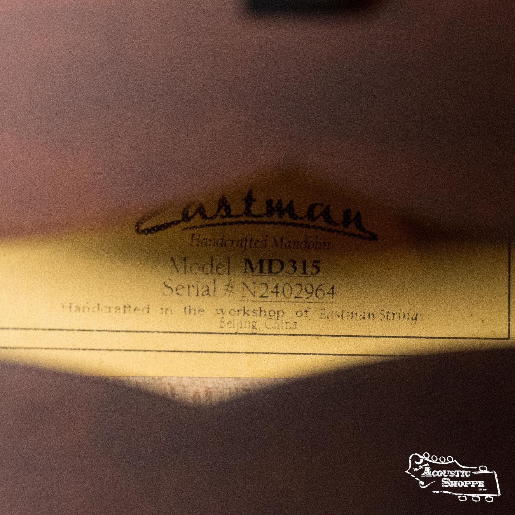 Eastman MD315 F-Style Hand-Carved Mandolin #2964