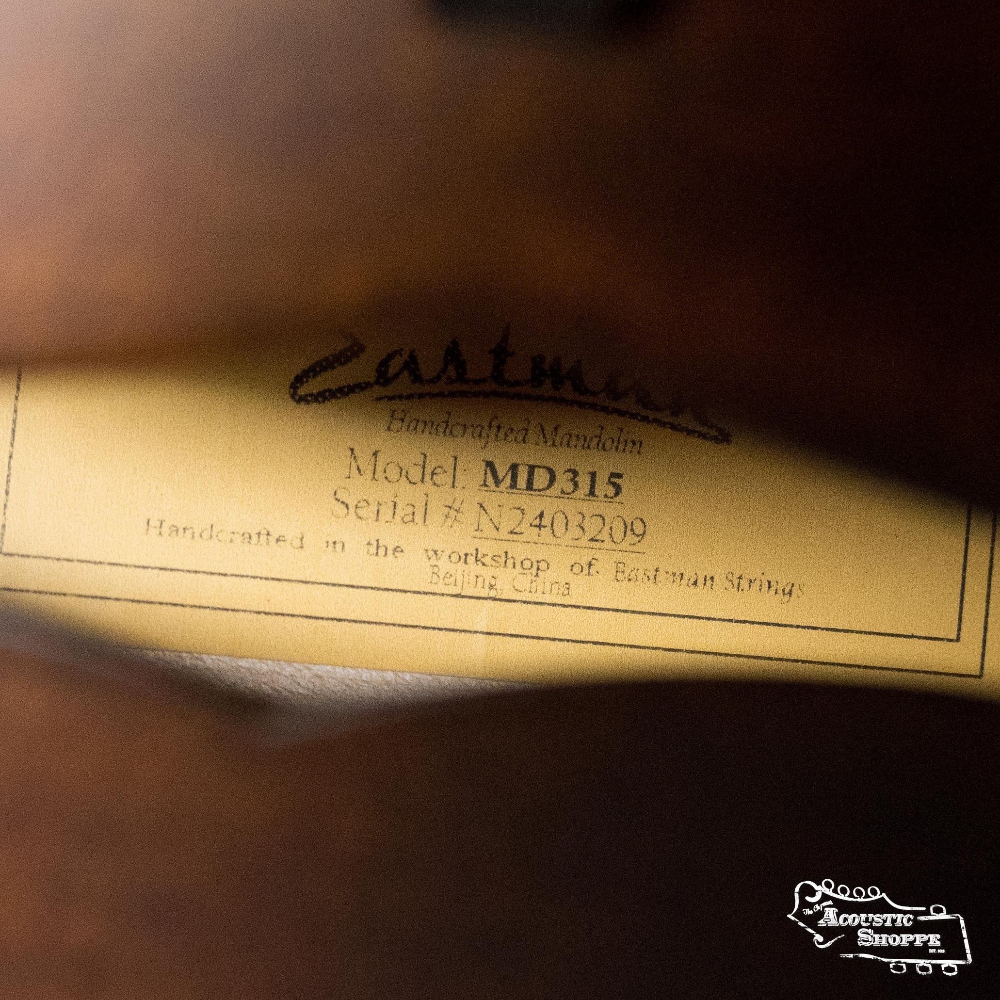 Eastman MD315 F-Style Hand-Carved Mandolin #3209
