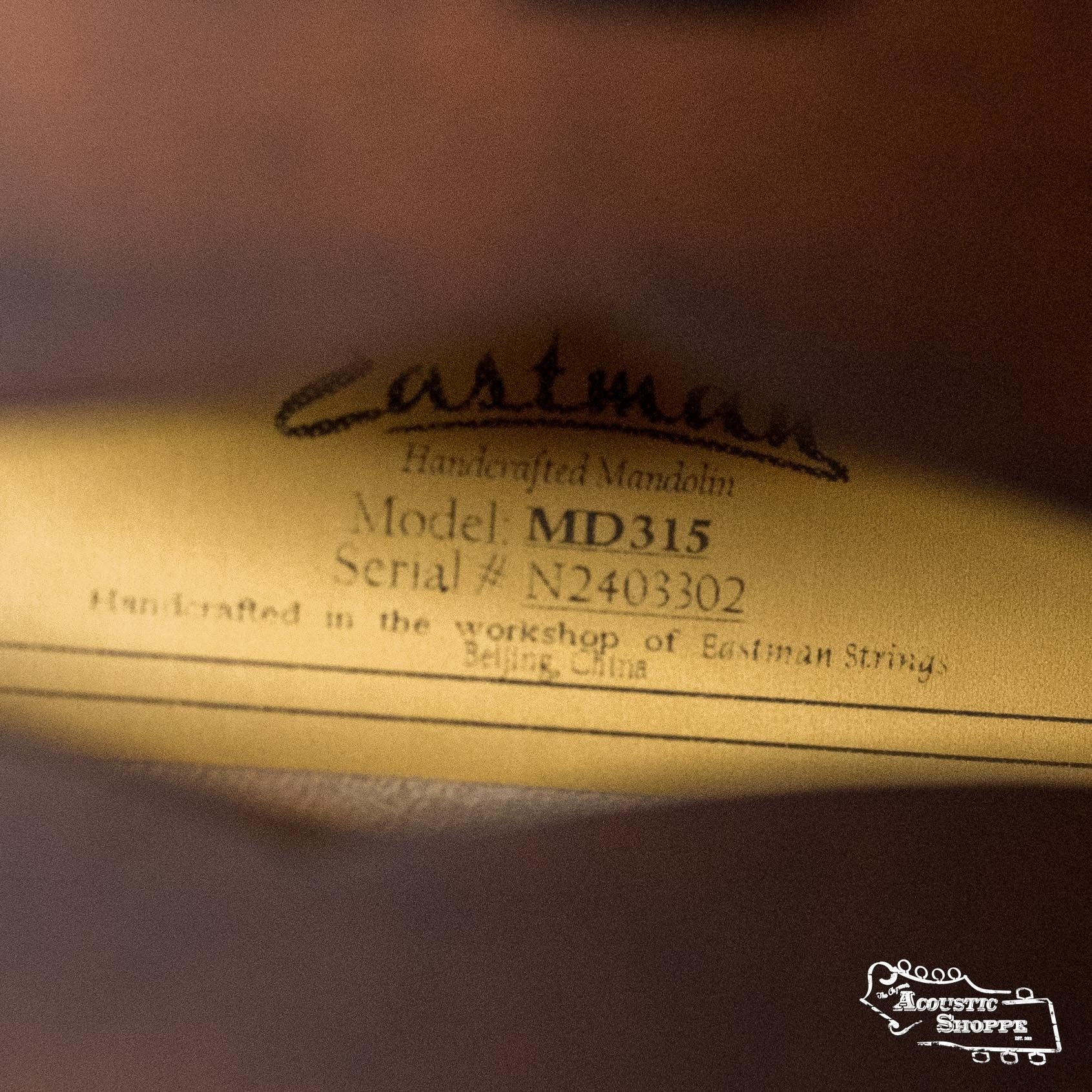 Eastman MD315 F-Style Hand-Carved Mandolin #3302