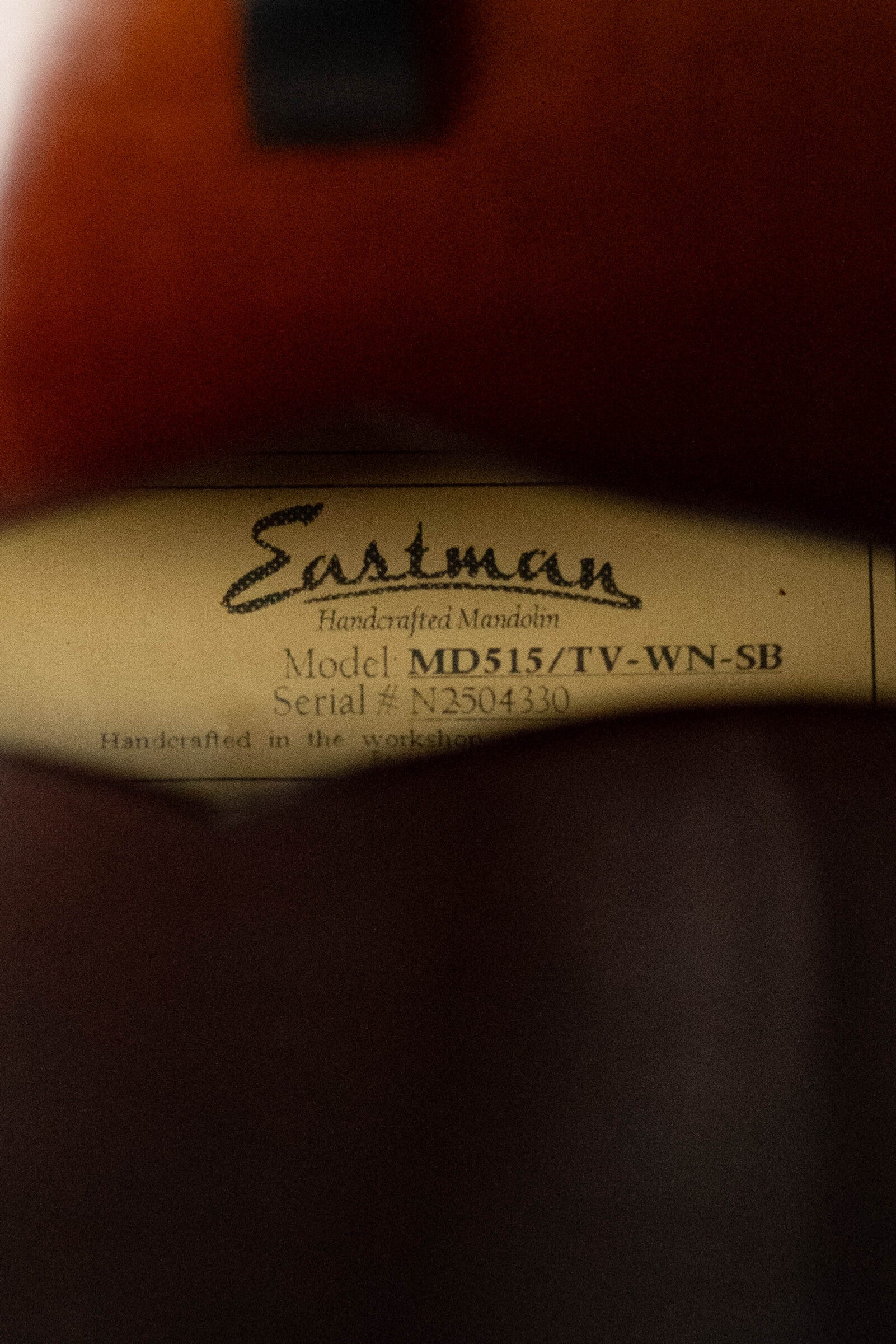 Eastman MD515/TV-WN-SB Spruce/Maple Wide Nut Sunburst F-Style Mandolin #4330