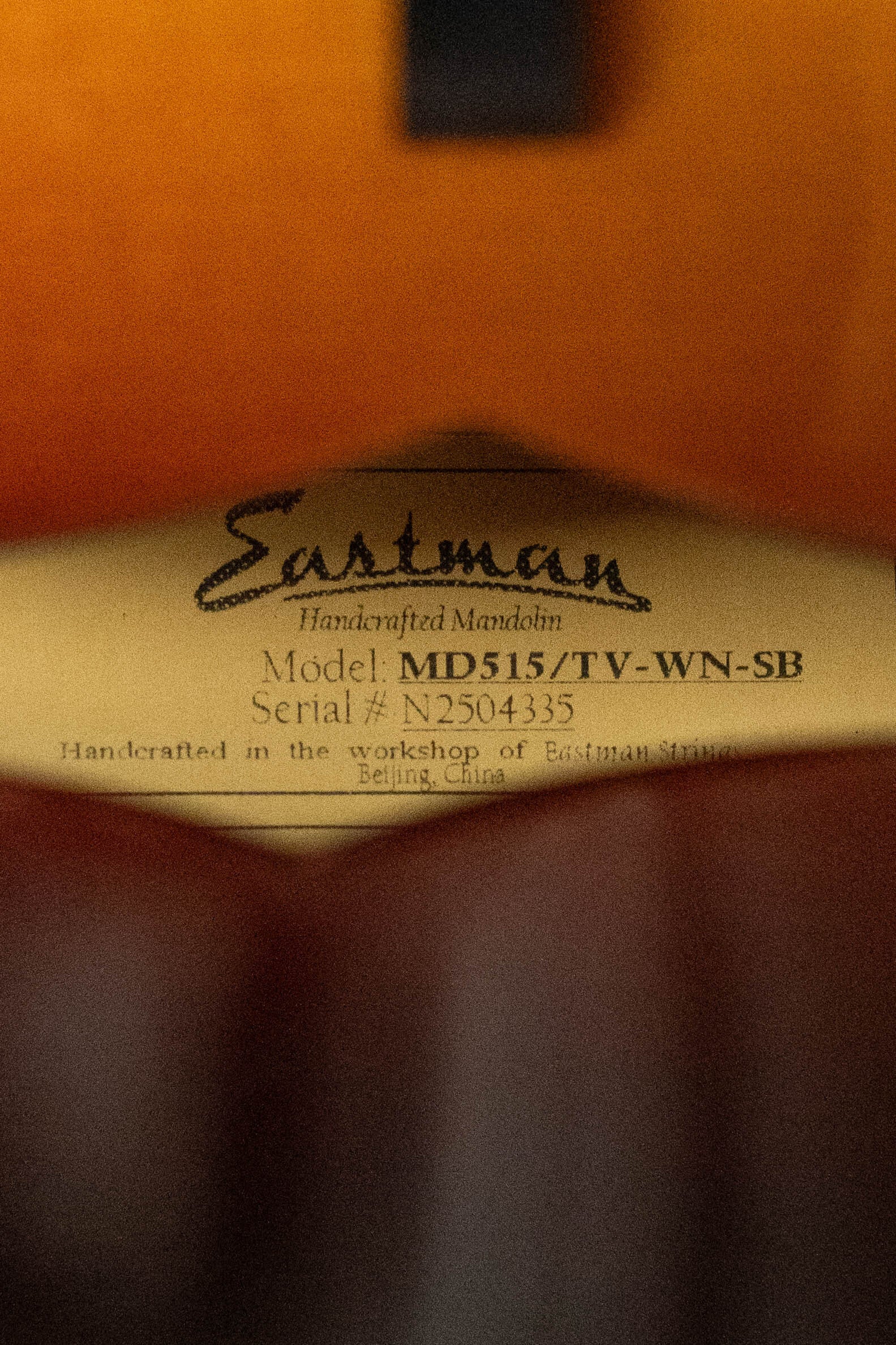 Eastman MD515/TV-WN-SB Spruce/Maple Wide Nut Sunburst F-Style Mandolin #4335