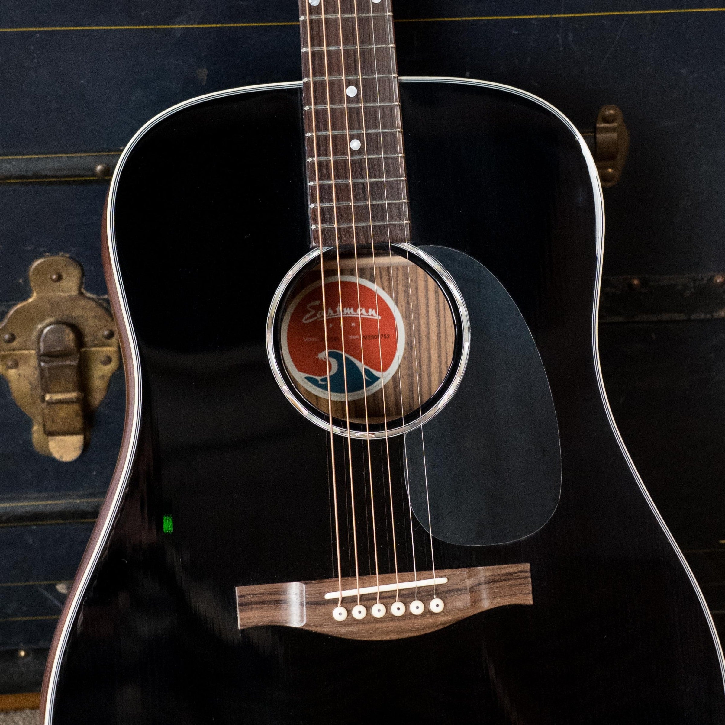 Eastman PCH2-D-BK Solid Sitka/Laminated Rosewood Black Top Dreadnought Acoustic Guitar #9782