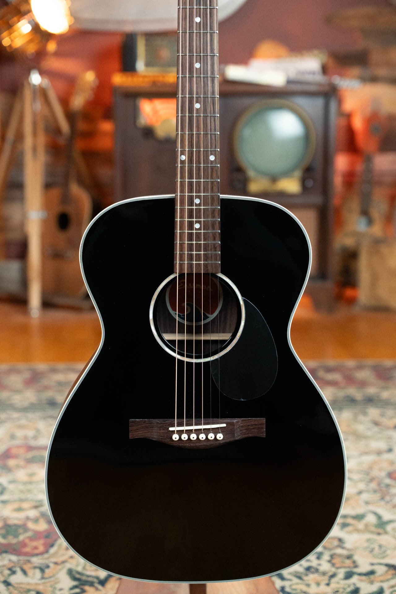 Eastman PCH2-OM-BK Solid Thermo-Cured Sitka/Laminated Rosewood Orchestra Model Gloss Black Top Acoustic Guitar #1077