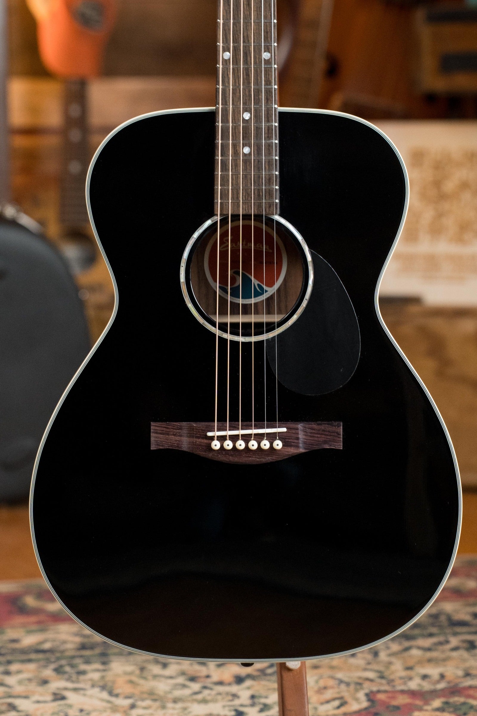 Eastman PCH2-OM-BK Solid Thermo-Cured Sitka/Laminated Rosewood Orchestra Model Black Top Acoustic Guitar #9744