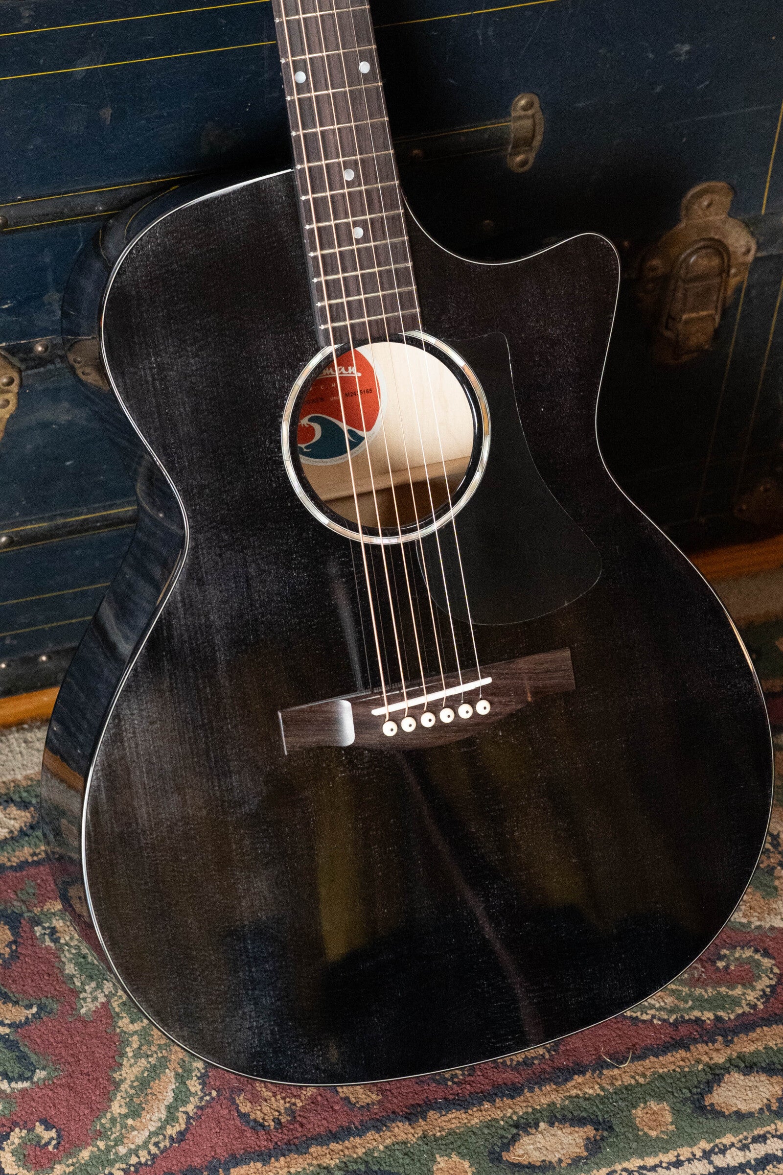 Eastman PCH3-GACE-TBK Sitka/Laminated Maple Grand Auditorium Translucent Black Top Guitar w/Fishman Pickup #5165
