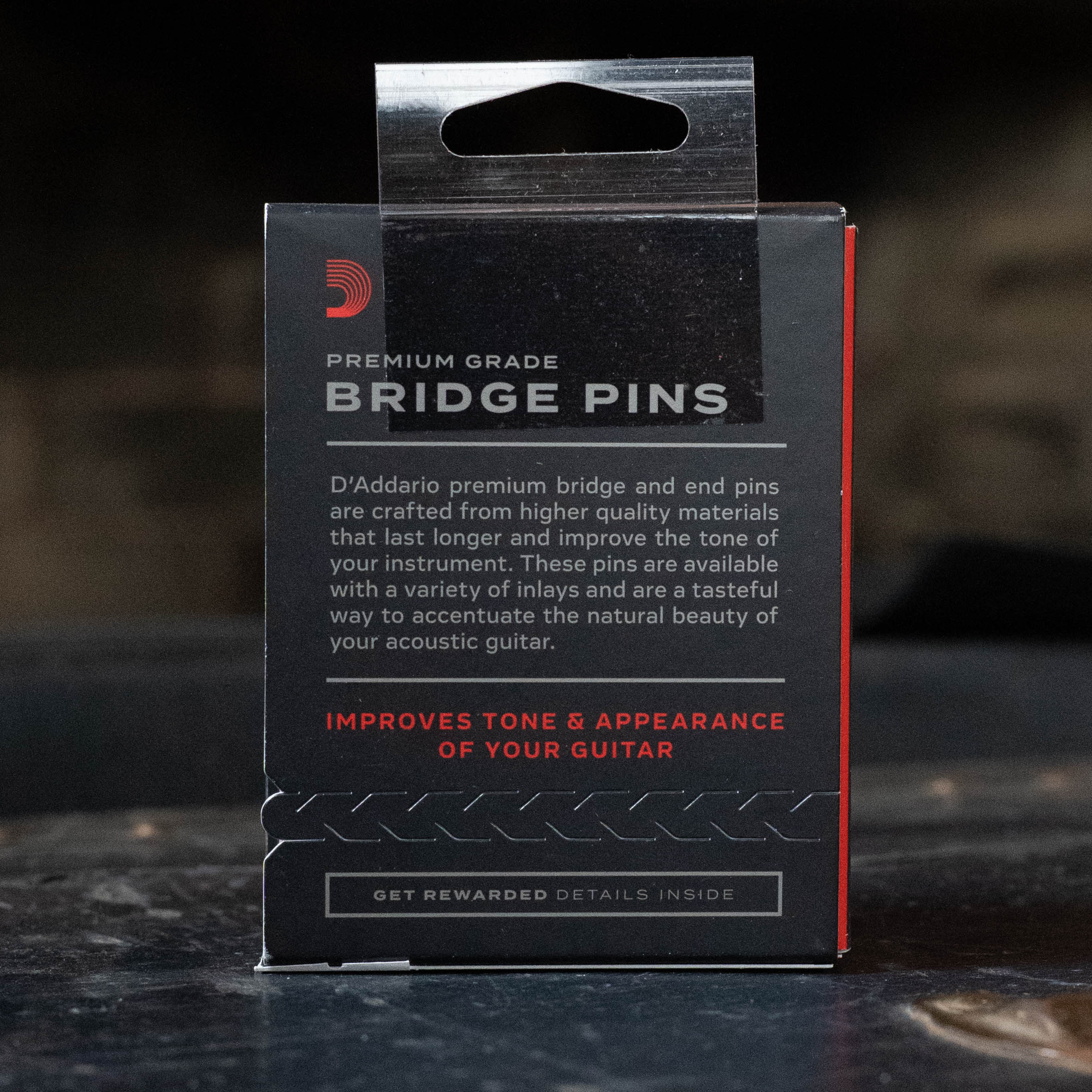 D'Addario Ebony Bridge Pins w/End Pin Set - Abalone Inlay