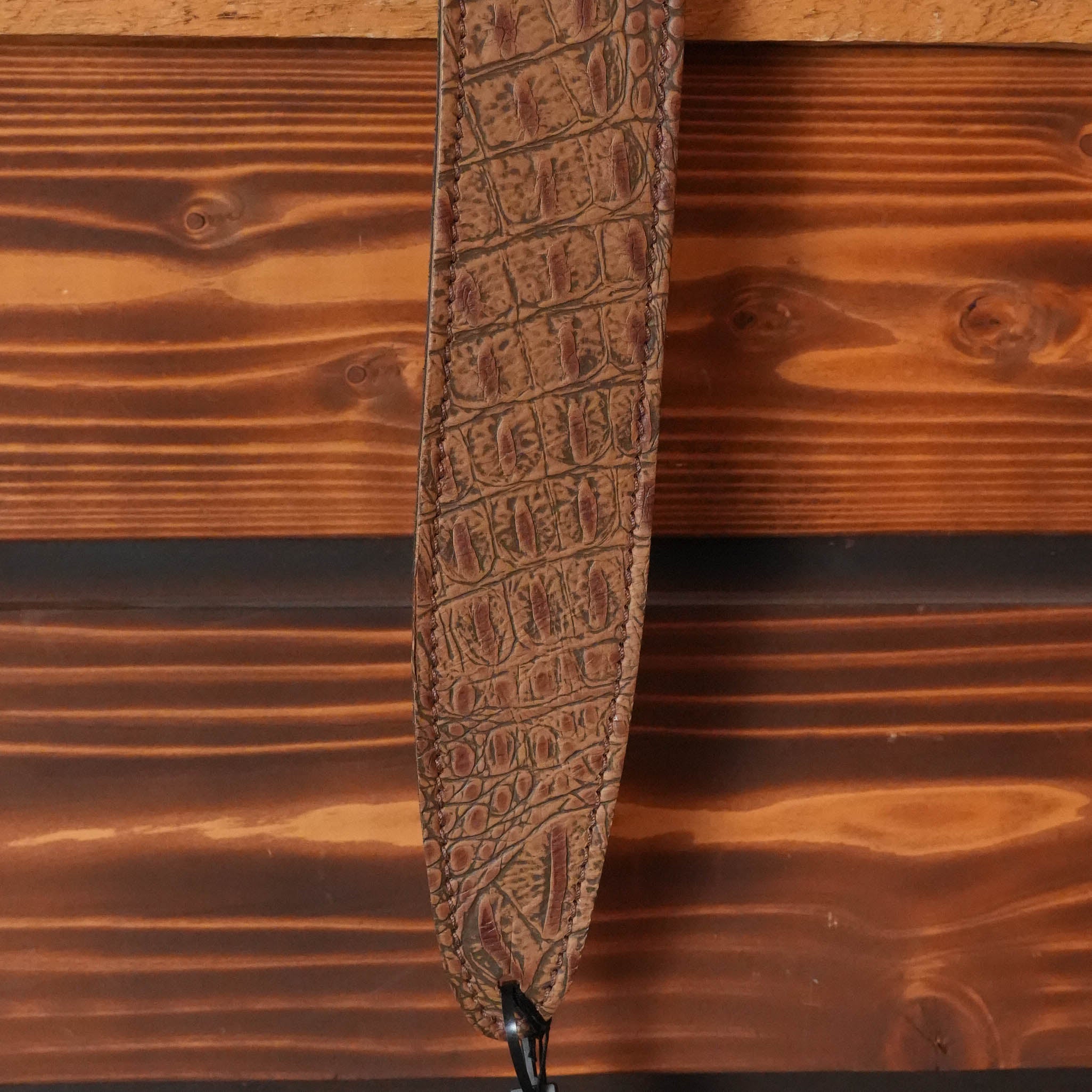 El Dorado Durango-Suave 2.5" Width Glove-Soft Leather Exotic Guitar Strap - Gator Florida Brown
