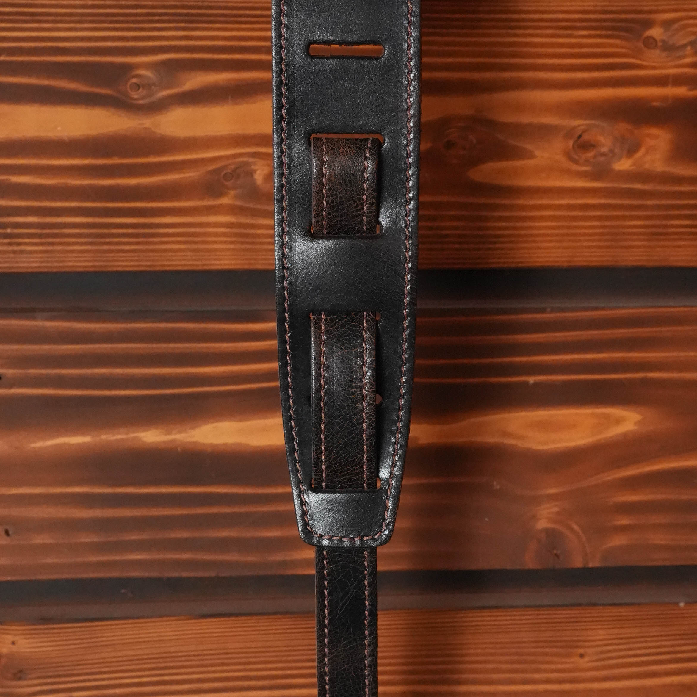 El Dorado Durango Relic 2.5" Width Glove-Soft Leather Guitar Strap - Distressed Dark Brown