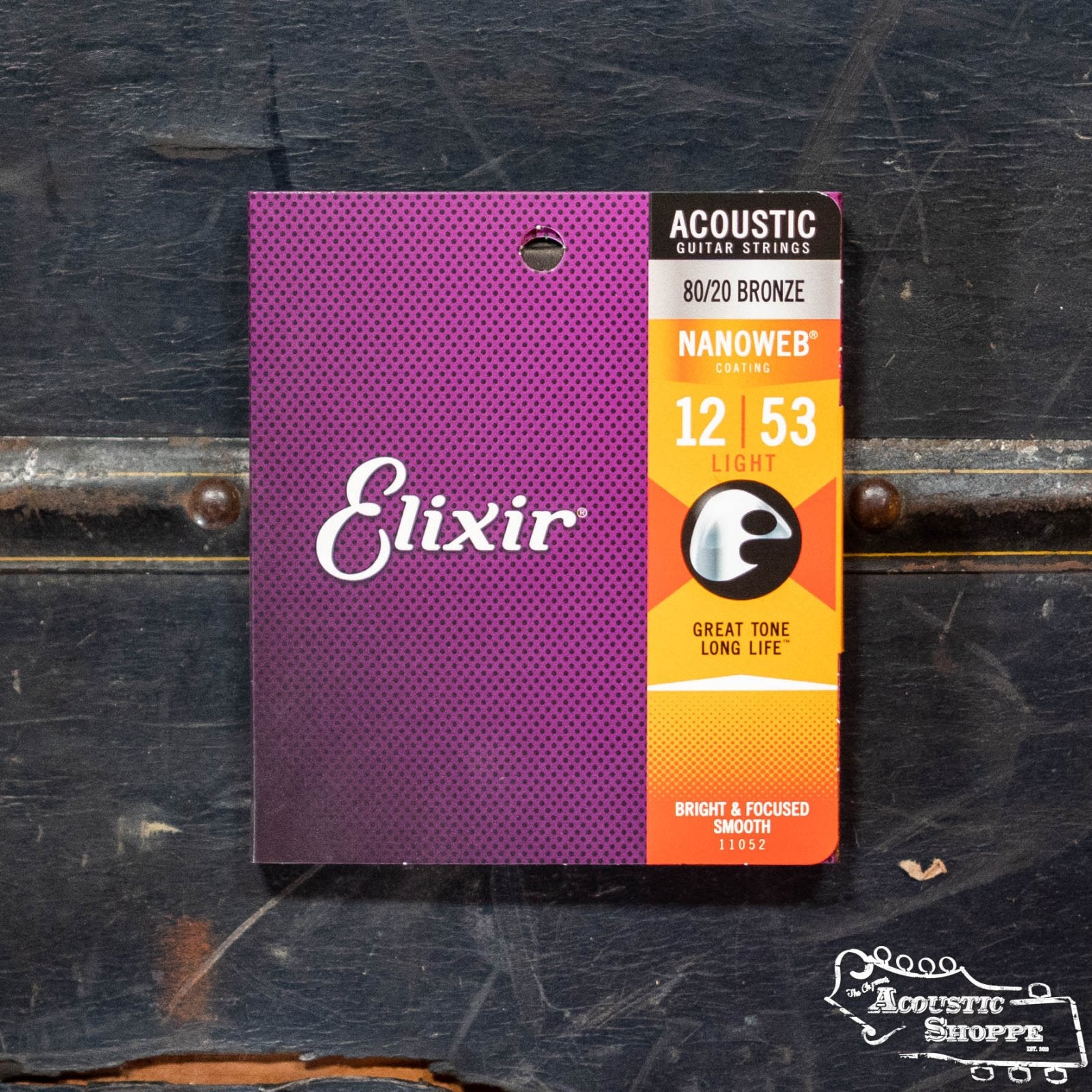 Elixir 11052 Acoustic 80/20 Bronze Strings with NANOWEB Coating 12-53