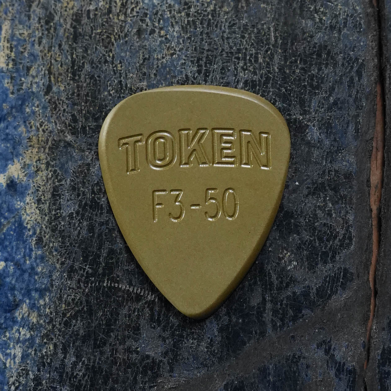 Token F3-50 GREEN Flatpick - Teardrop 1.3mm