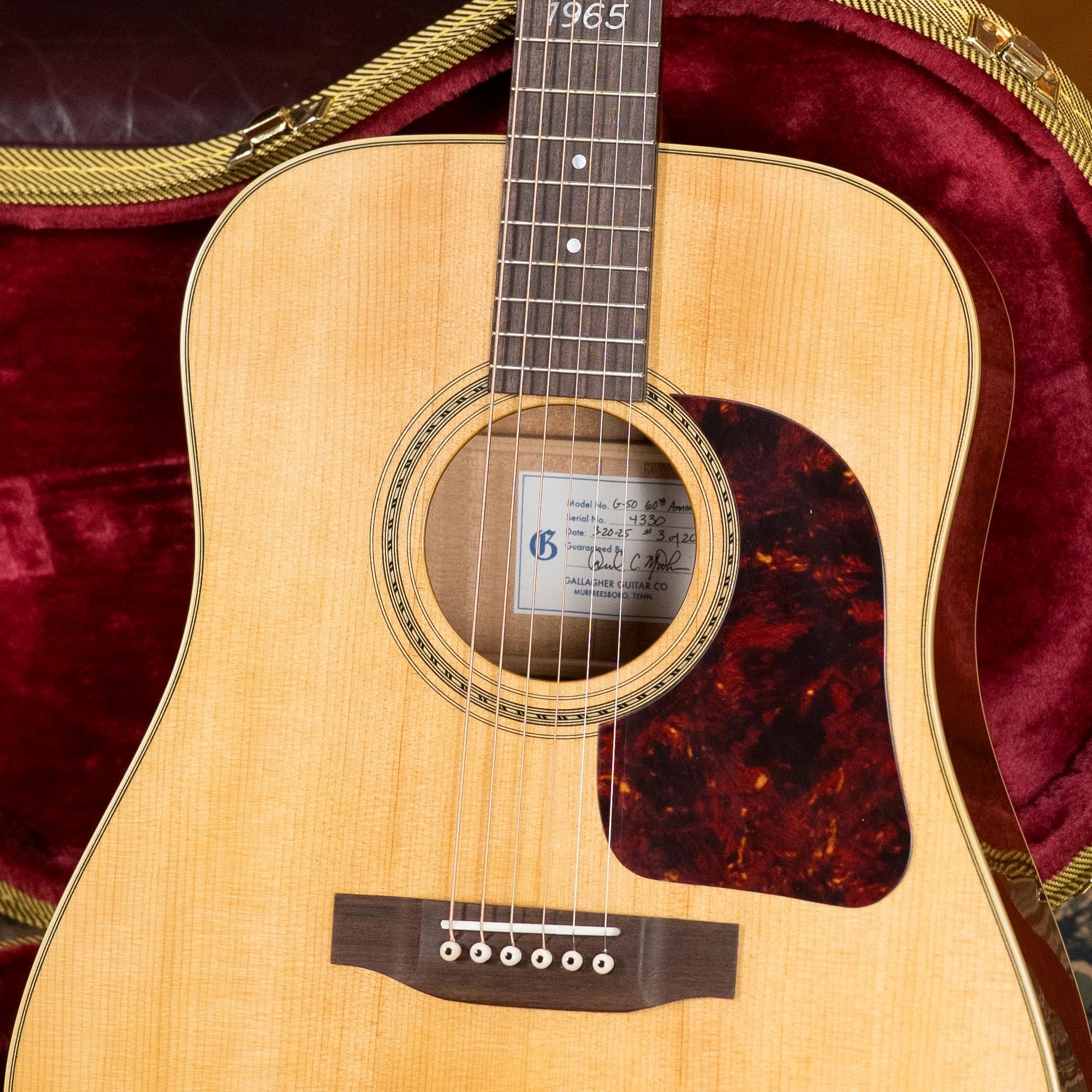 Gallagher 60th Anniversary G-50 Sitka/Mahogany Ambertone Dreadnought Acoustic Guitar #4330