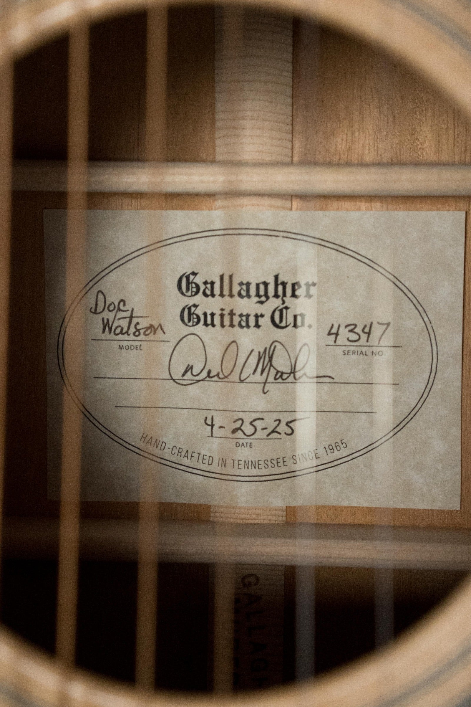 Gallagher Doc Watson Sitka/Mahogany Dreadnought Guitar #4347