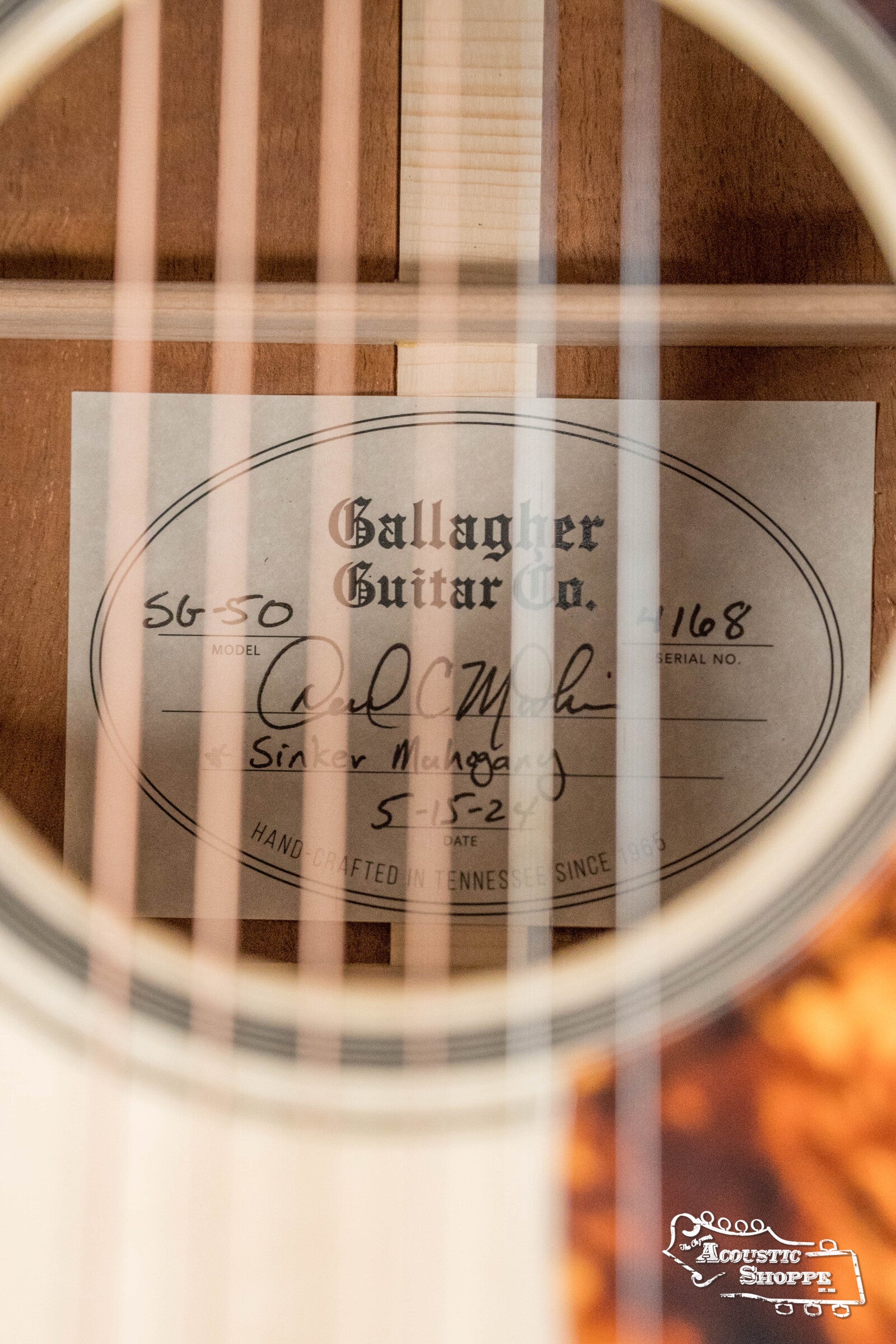 Gallagher SG-50 Adirondack/Sinker Mahogany Slope Shoulder Dreadnought Acoustic Guitar #4168