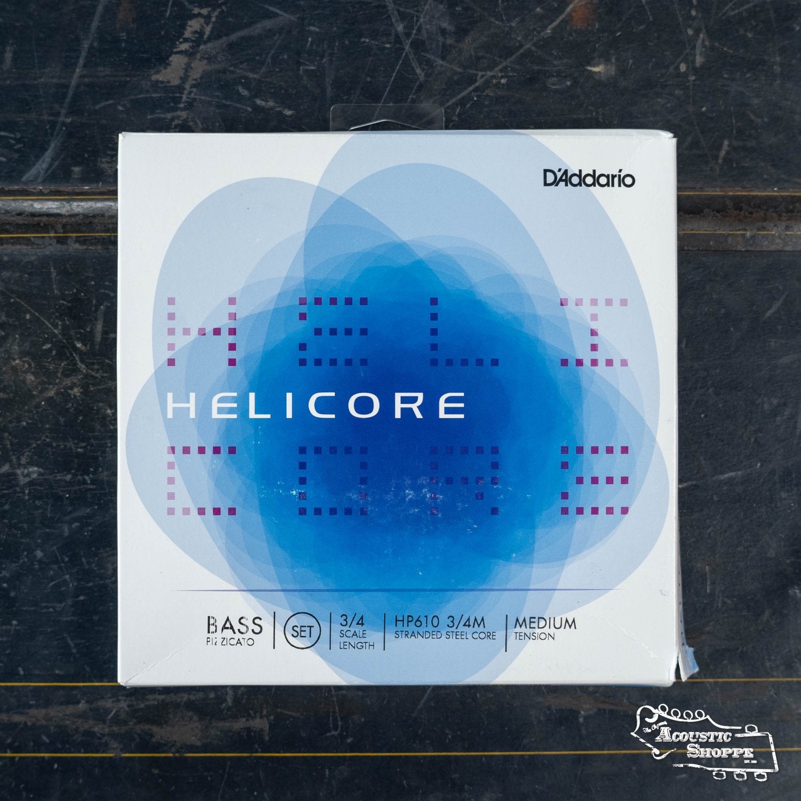 D'Addario HP610 3/4M Helicore Pizzicato Bass String Set, 3/4 Scale, Medium Tension