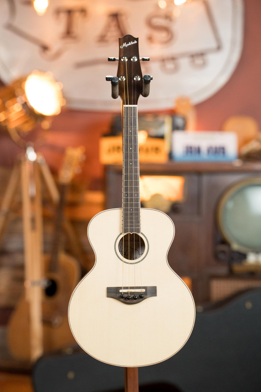 Acoustic mandolindo with light spruce top, rosewood neck, cutaway body, and dark bridge. - KR Strings Artist Spruce/Rosewood Acoustic Mandolindo #0001 - Default Title