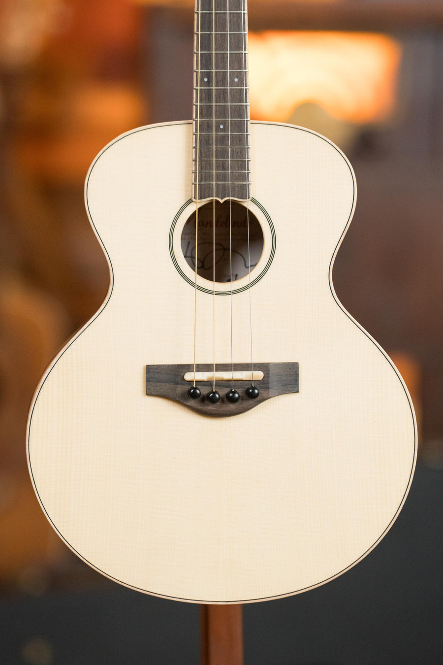 Acoustic mandolindo with artist spruce top, rosewood bridge, and detailed rosette around soundhole. - KR Strings Artist Spruce/Rosewood Acoustic Mandolindo #0001 - Default Title