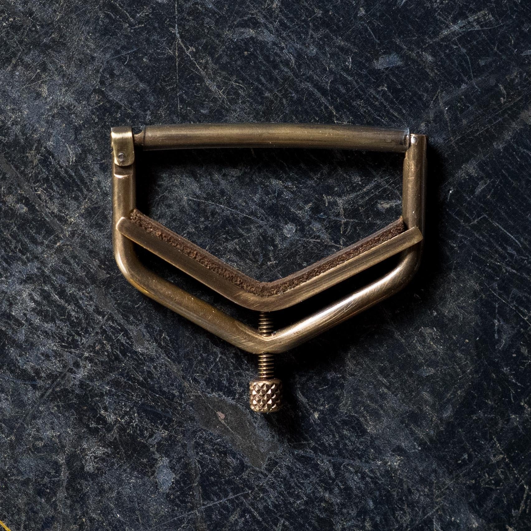 Kat Eyz "Antique" Brass 12" Radius Guitar Capo (1/4 TS)