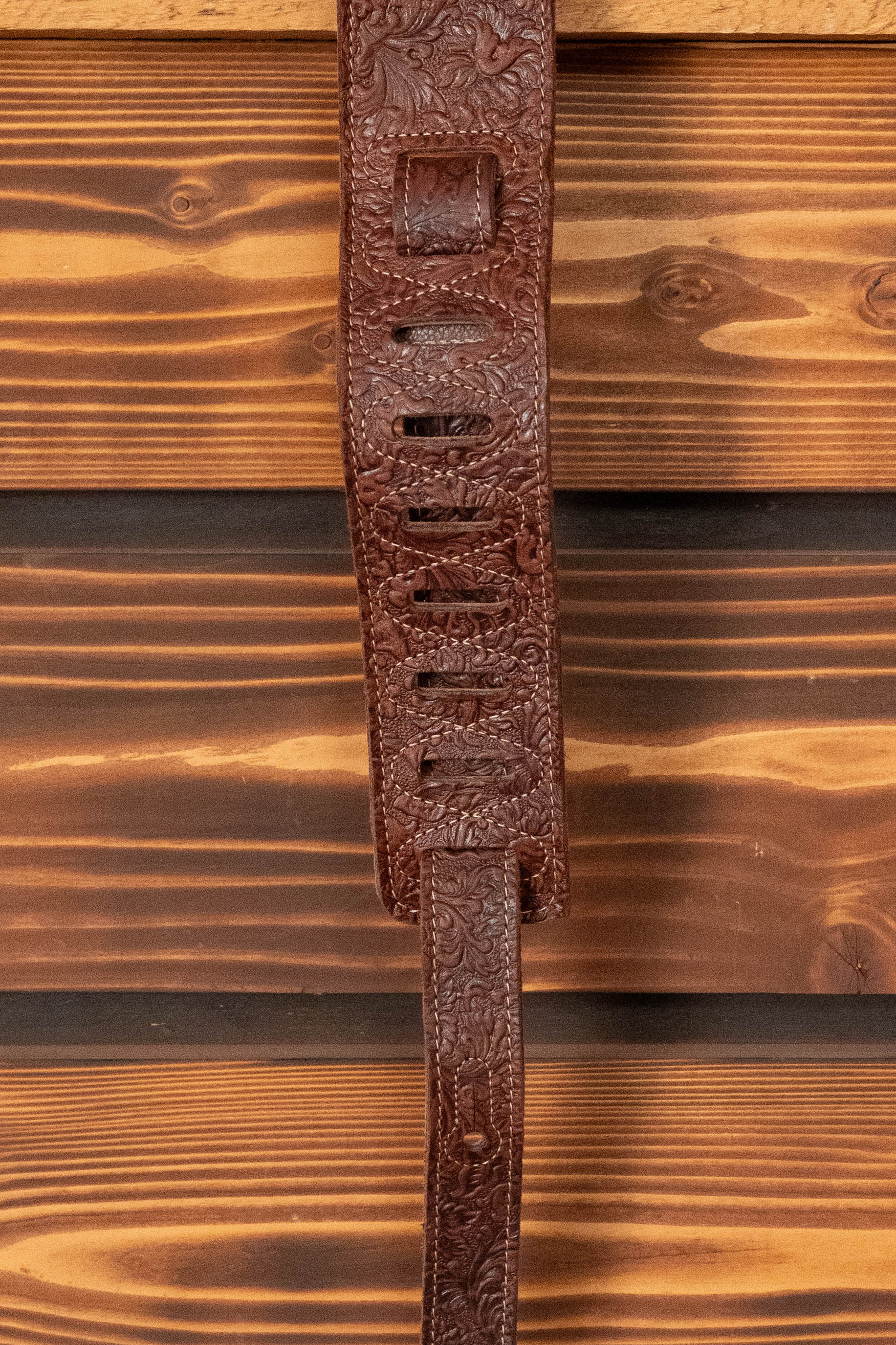 Levy's Florentine Deluxe Series 2.5" Premium Brown Leather Guitar Strap