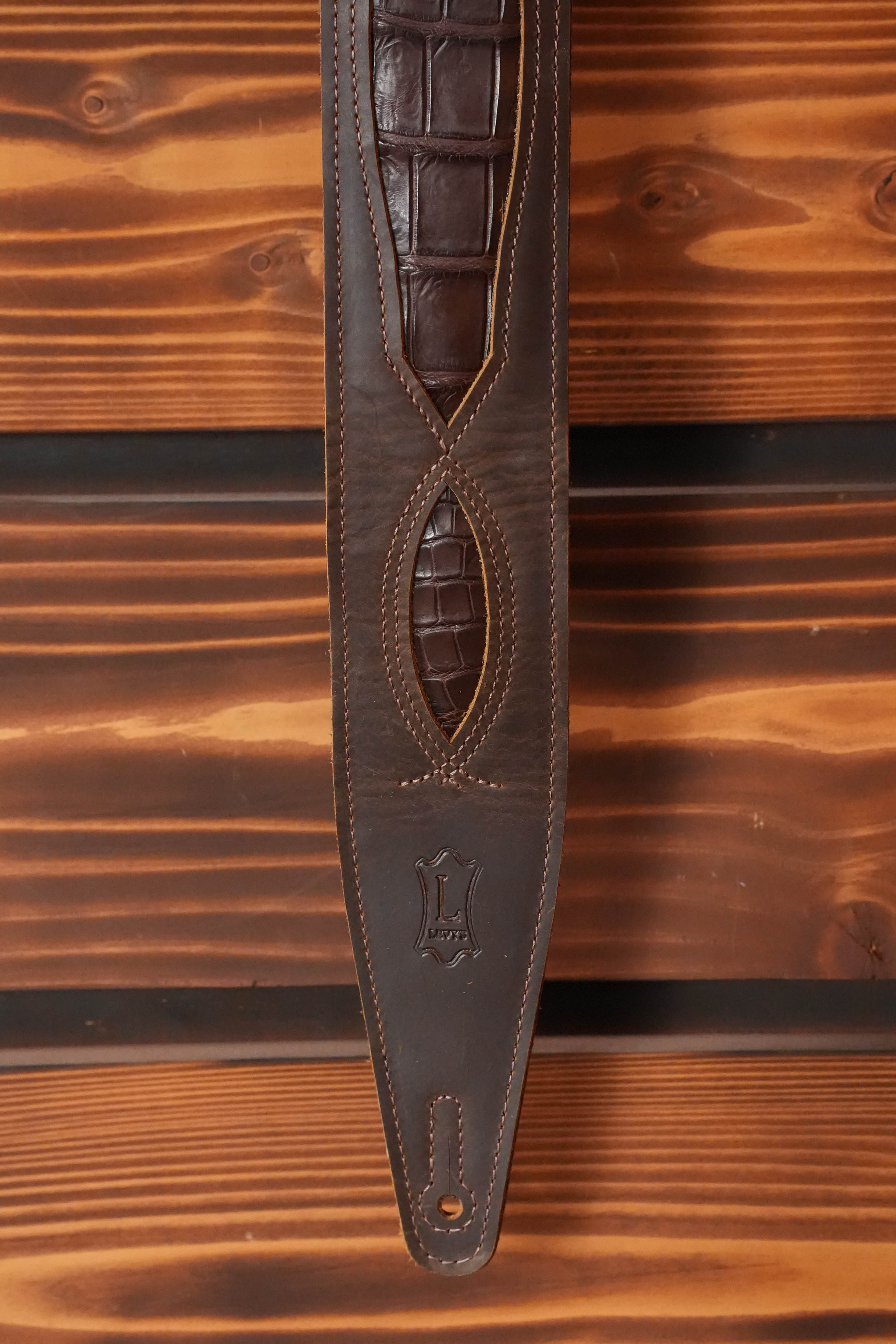 Levy's Select Exotic Crazy Horse Leather Guitar Strap - Black